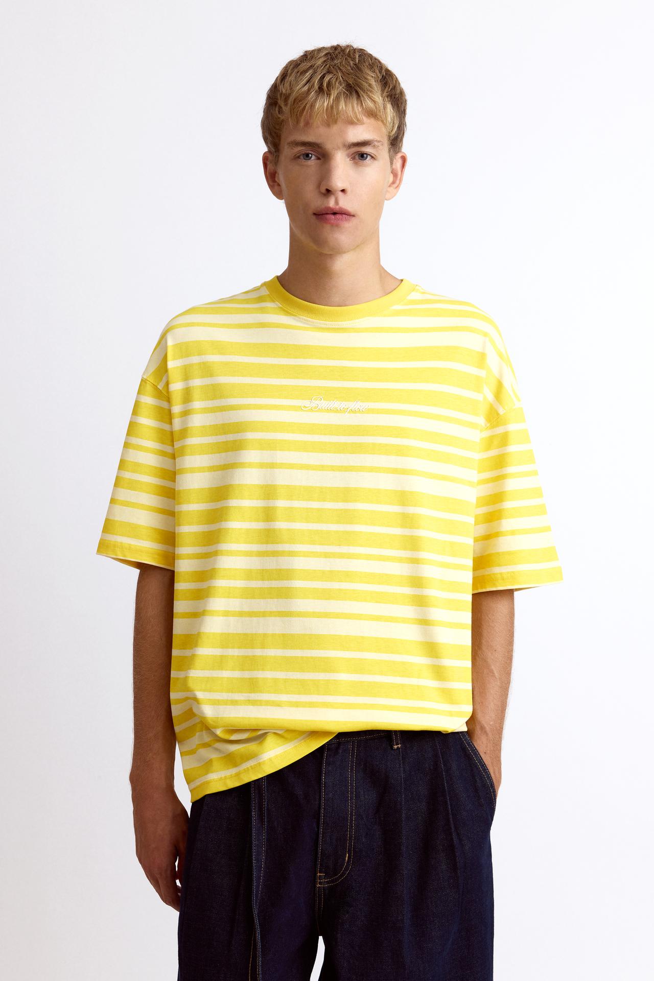 Relaxed striped T-shirt — Yellow