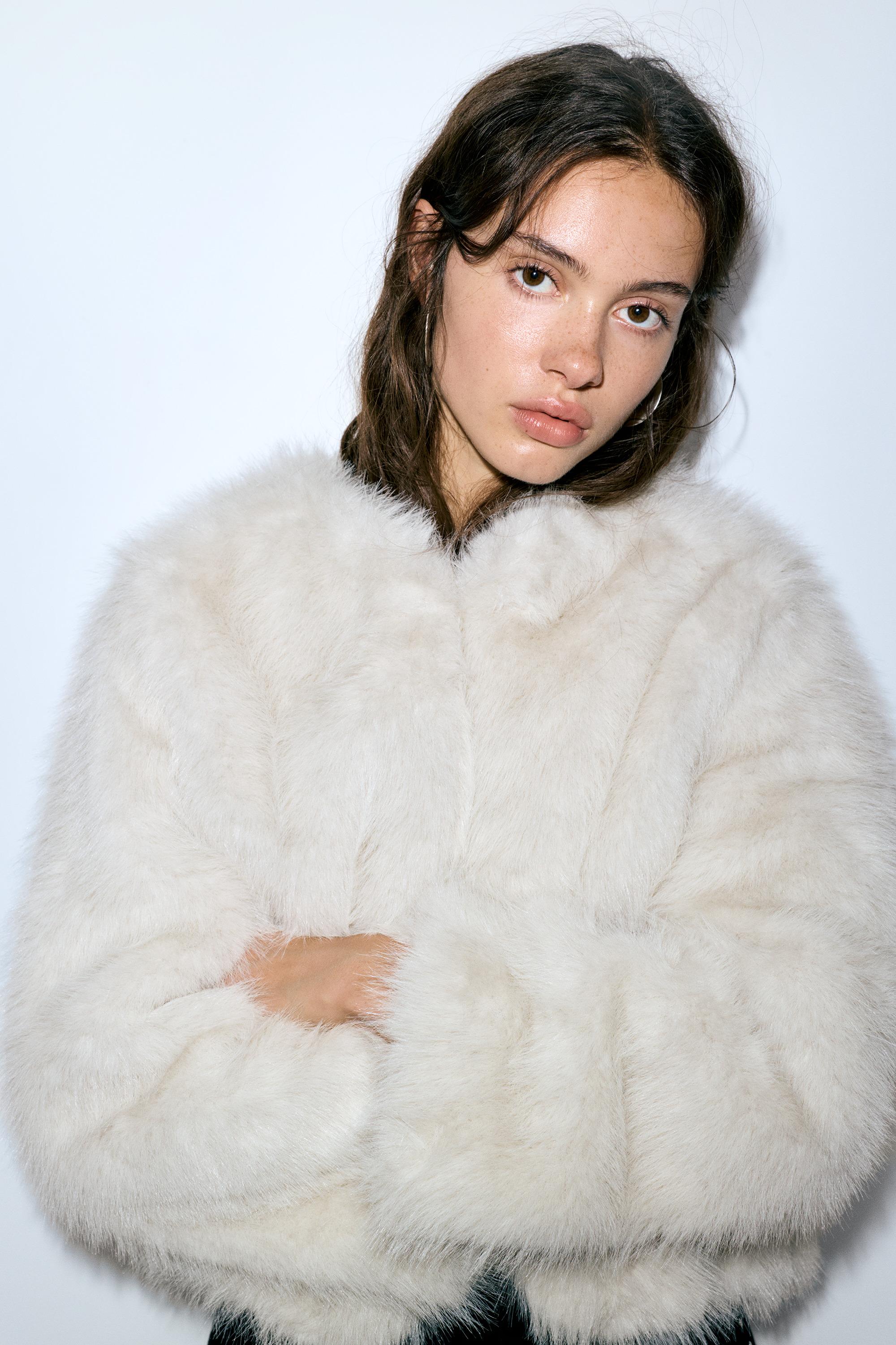 Suni kürk ceket - Görsel 13