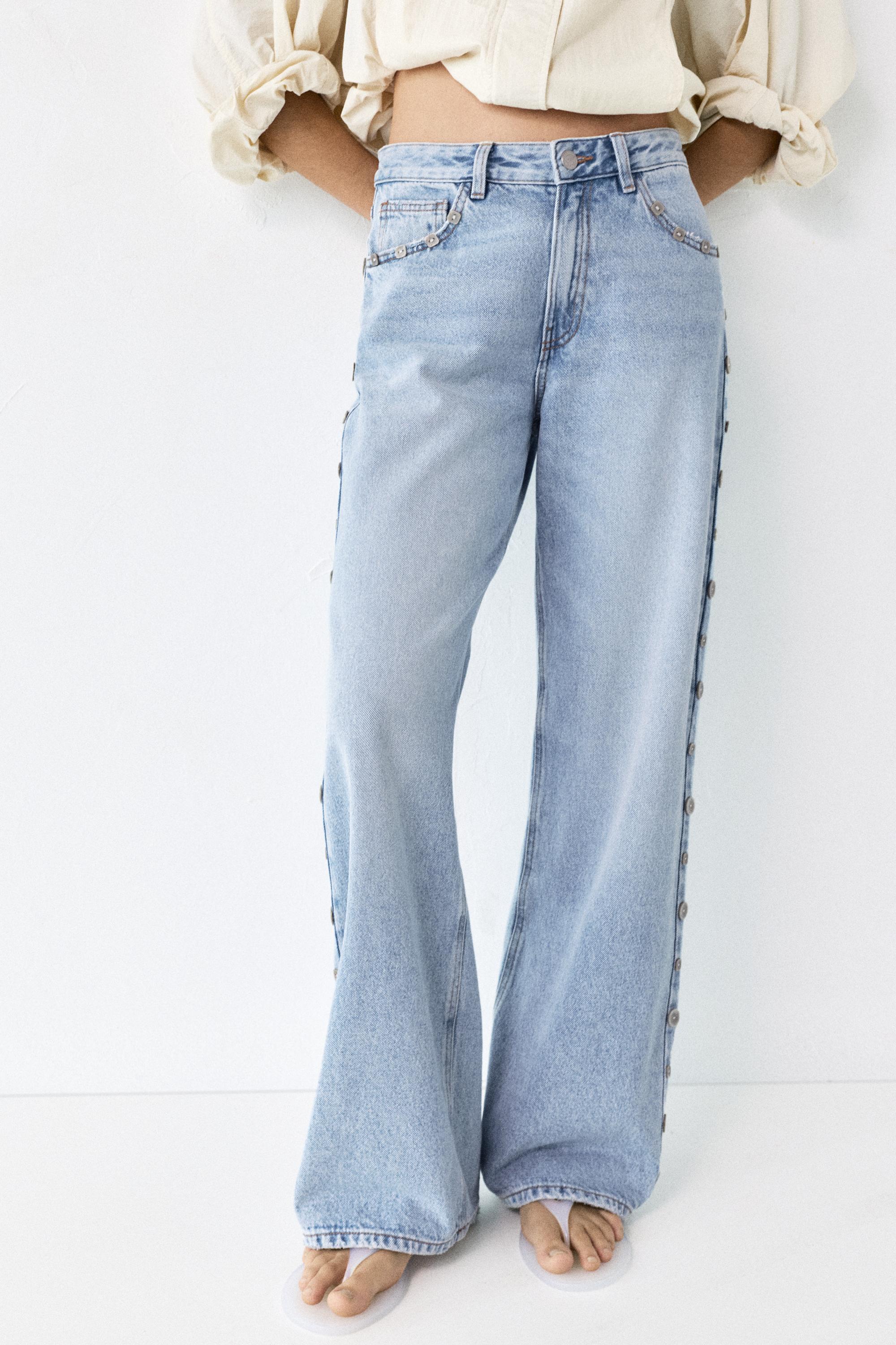 Düğme detaylı baggy jean - Görsel 13