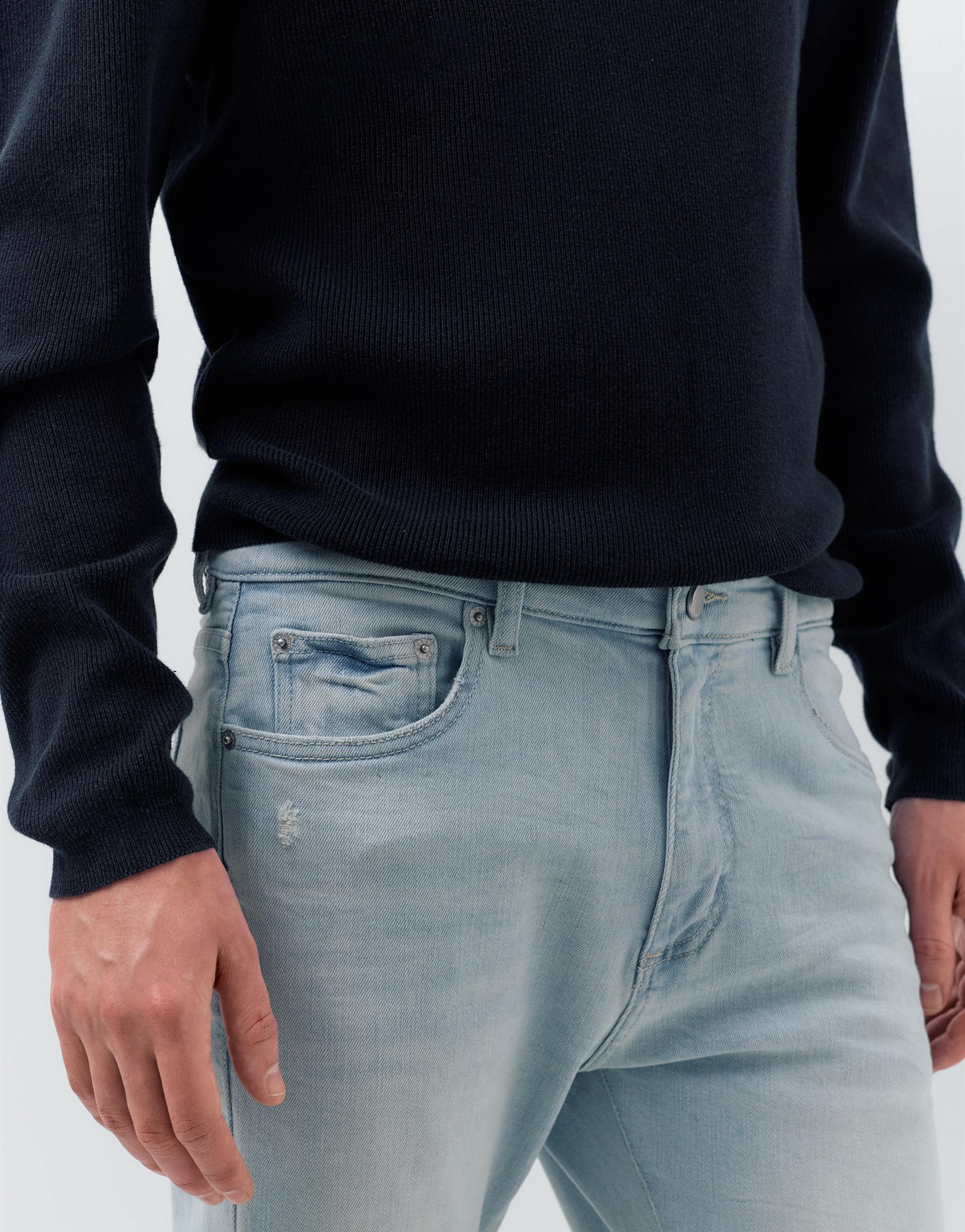 Ripped skinny jeans — Pale indigo