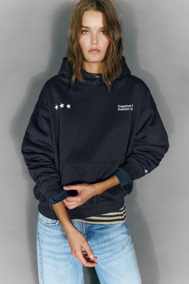 Star graphic hoodie — Navy 1