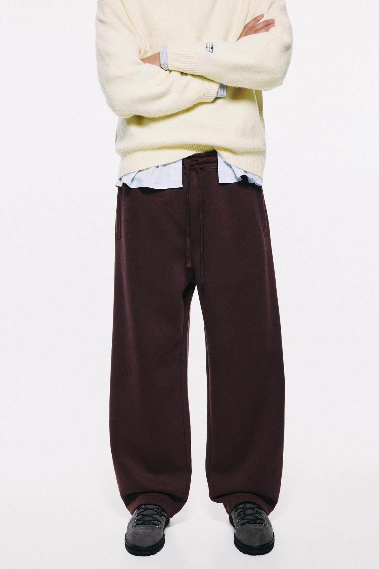 Basic baggy tracksuit bottoms — Chocolate