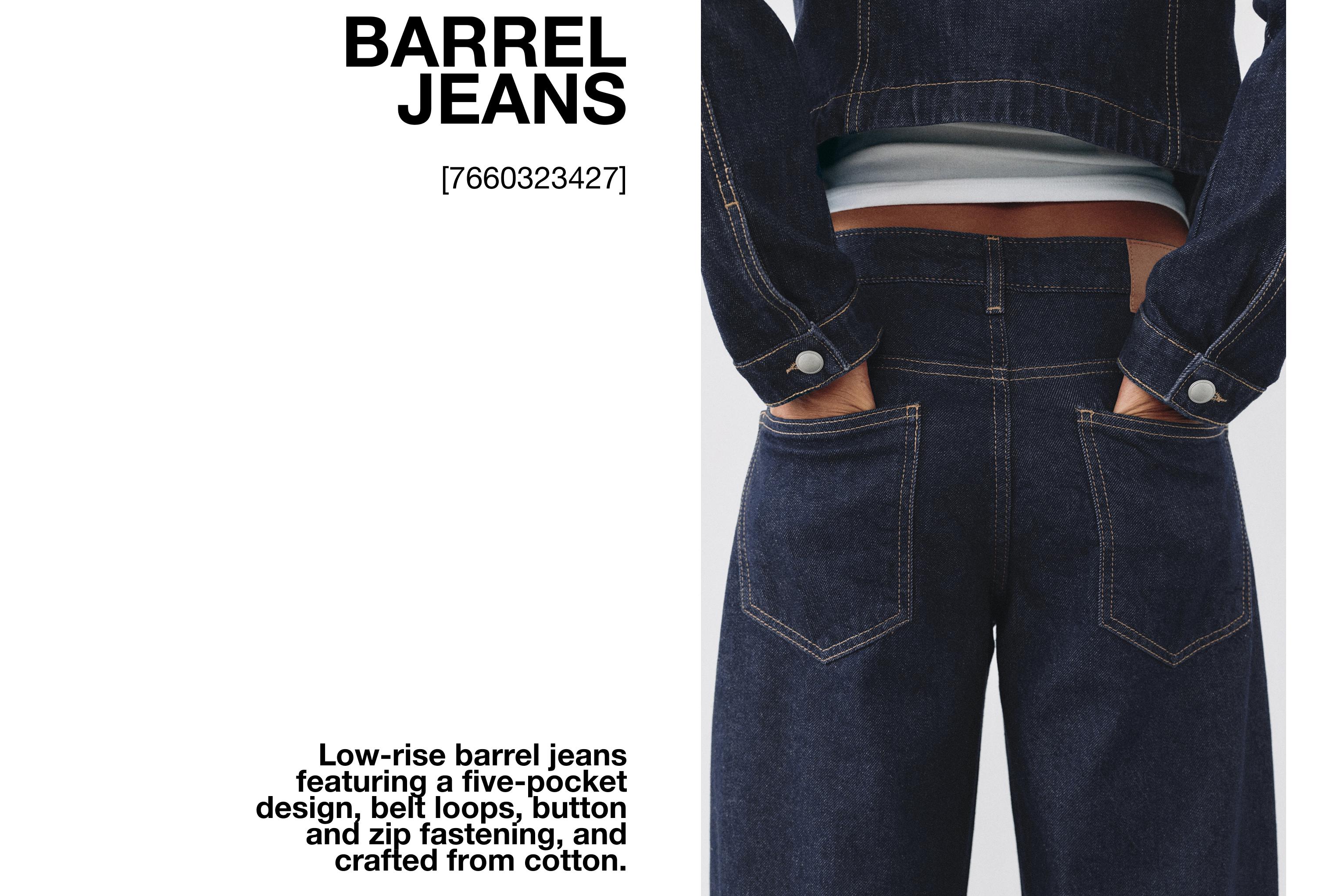 Low-rise barrel jeans — Navy
