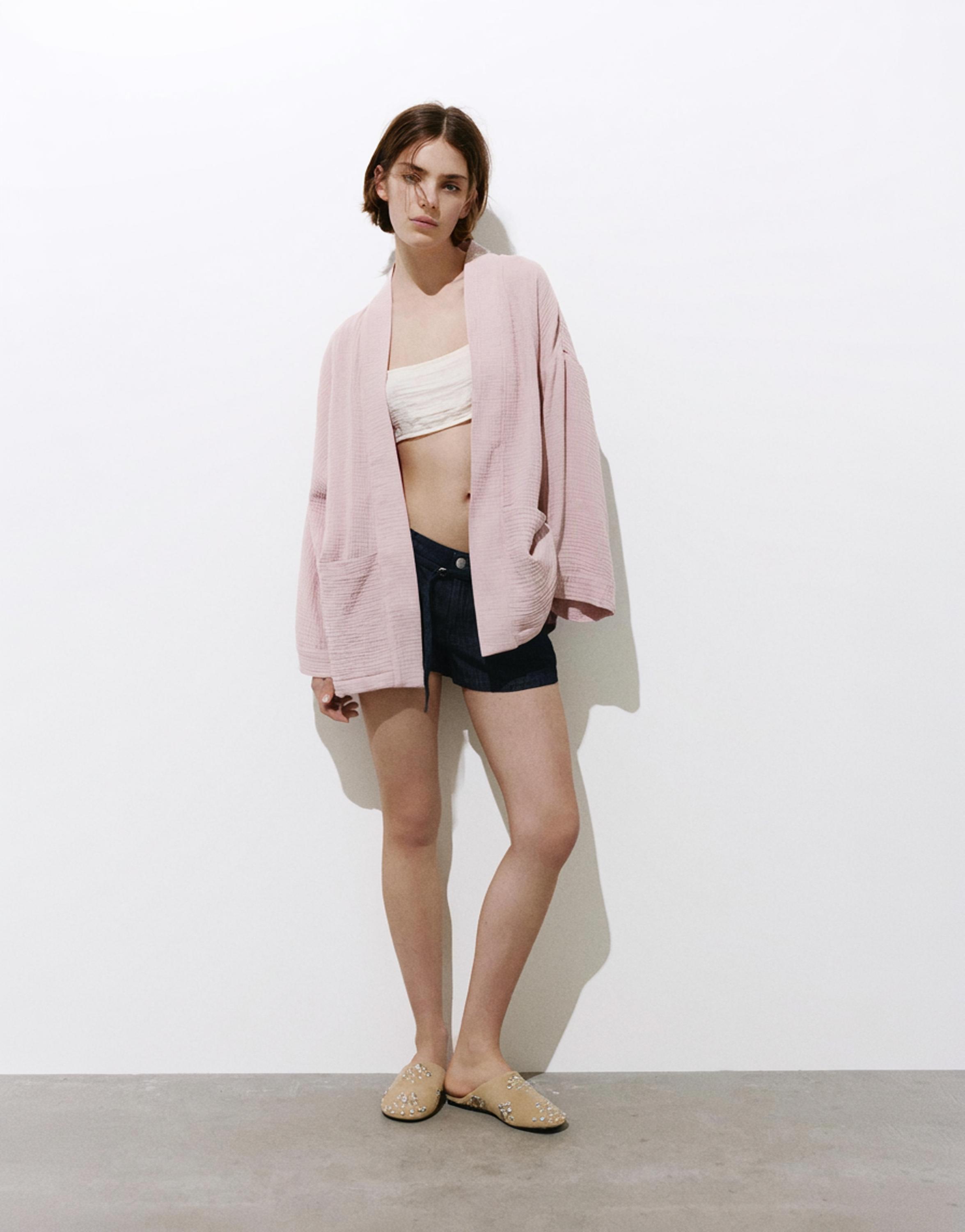 Crepe kimono — Rose pink