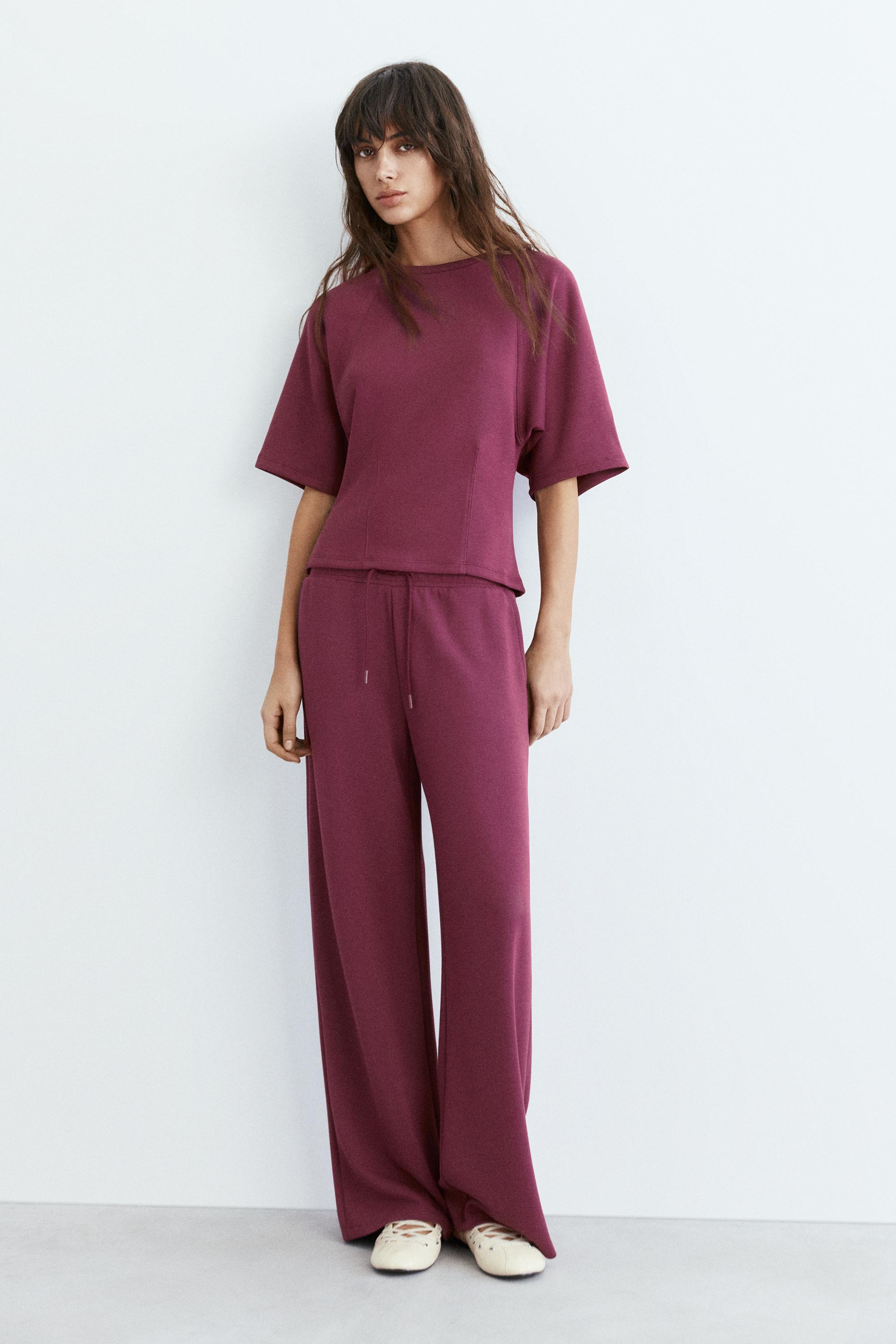 Soft touch short sleeve sweatshirt — Eggplant