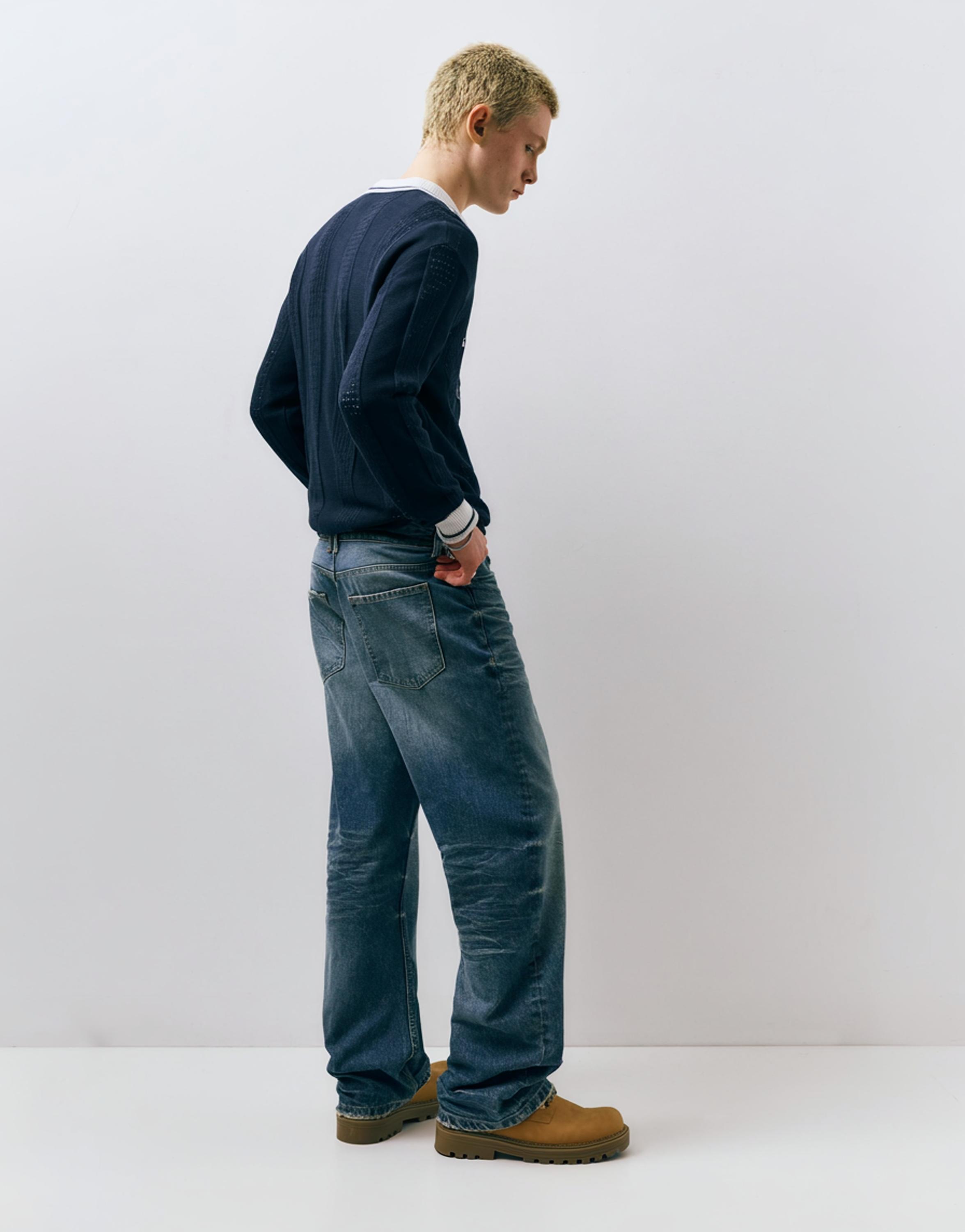 Grafik detaylı örme futbol polo - Görsel 7