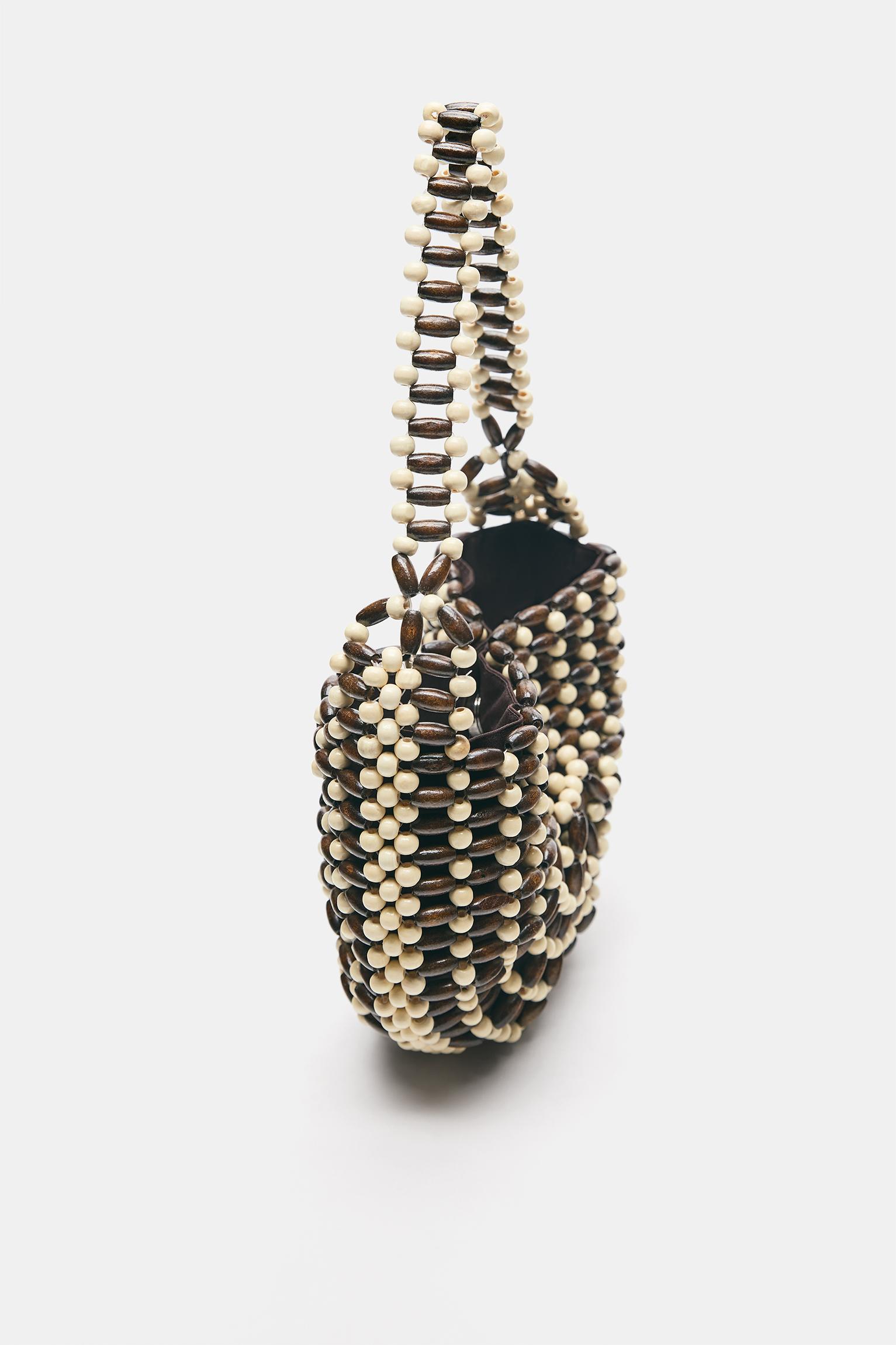 Embellished shoulder bag — Brown