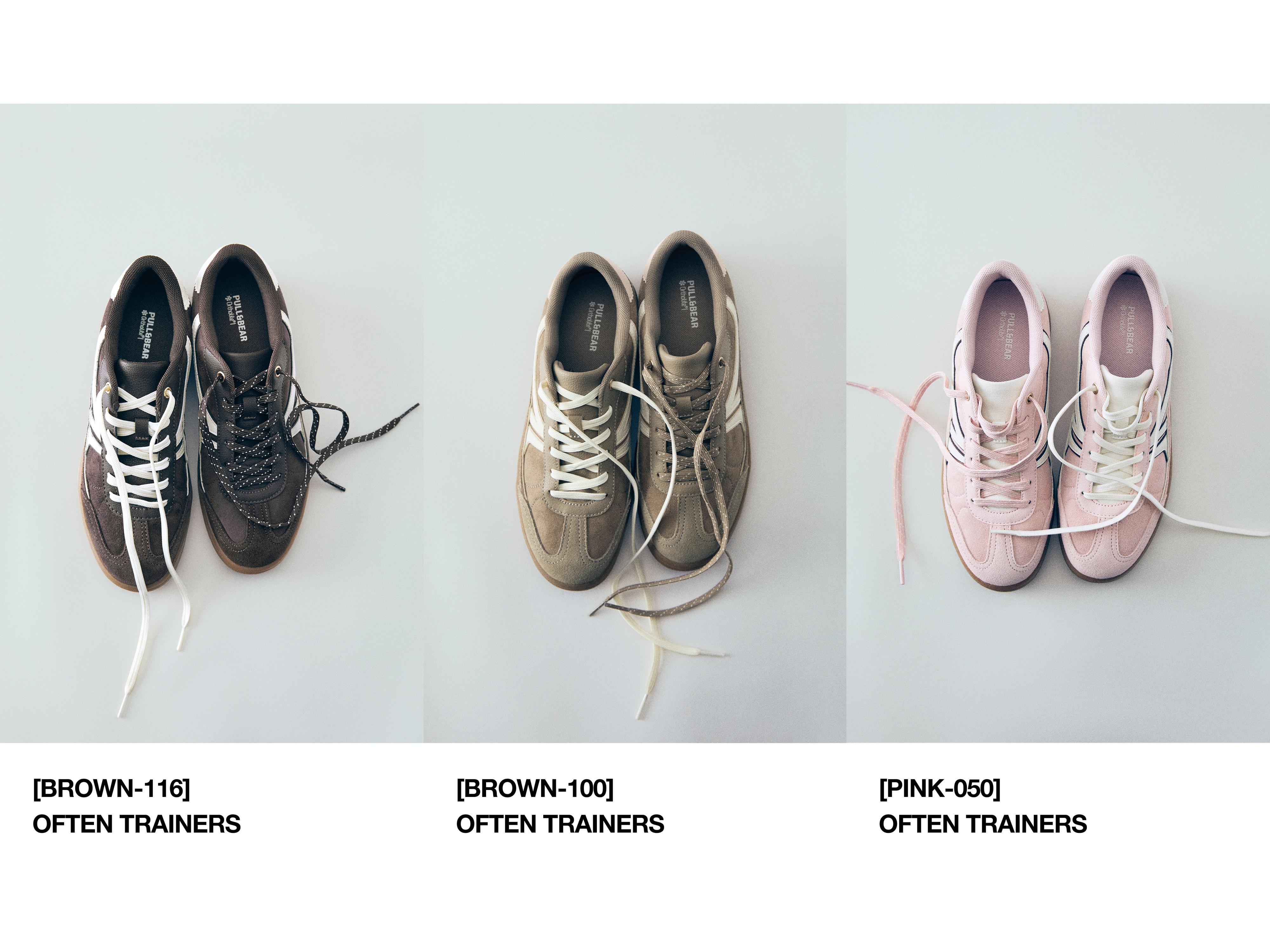 Lace-up retro trainers — Brown