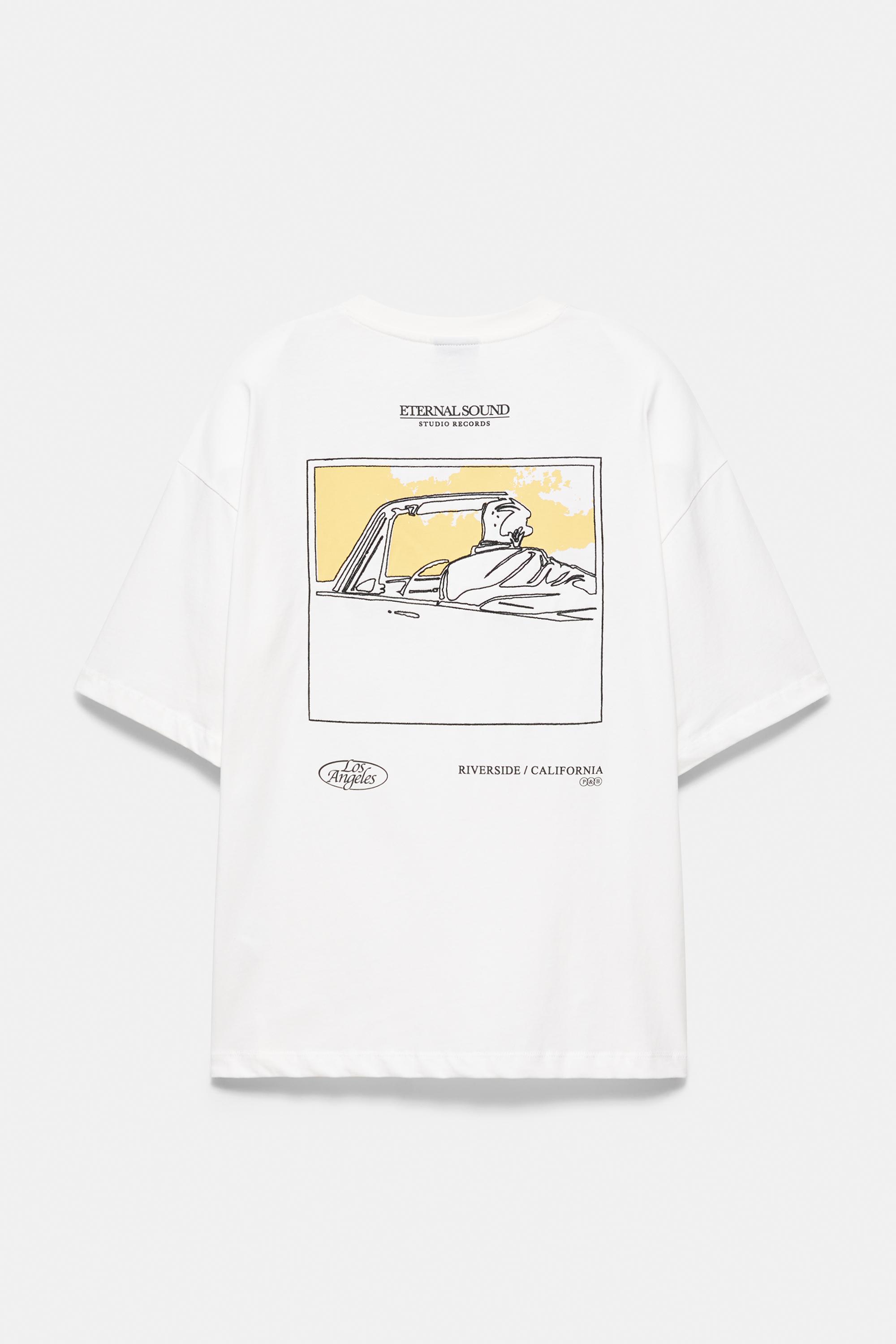 Los Angeles grafik baskılı relaxed fit Tişört