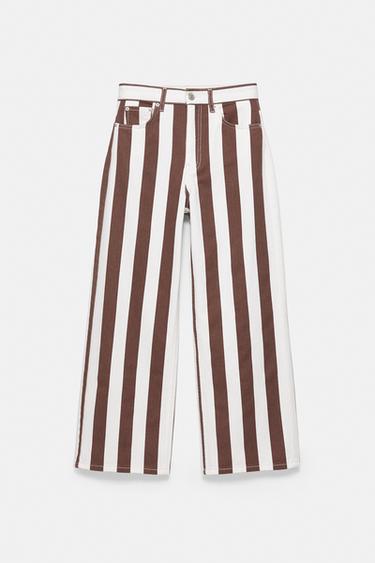 Straight-leg striped trousers — Brown 6