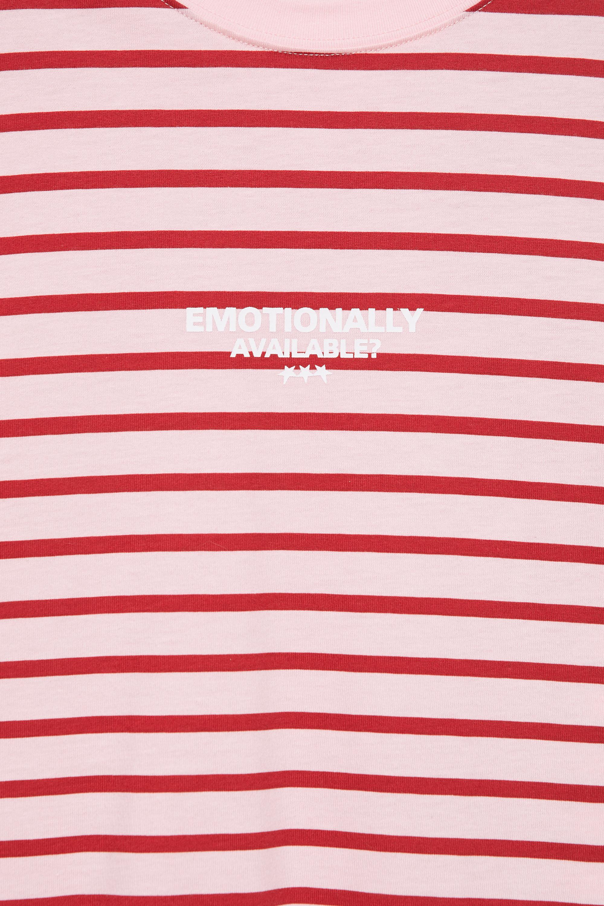 Oversize striped T-shirt — Maroon