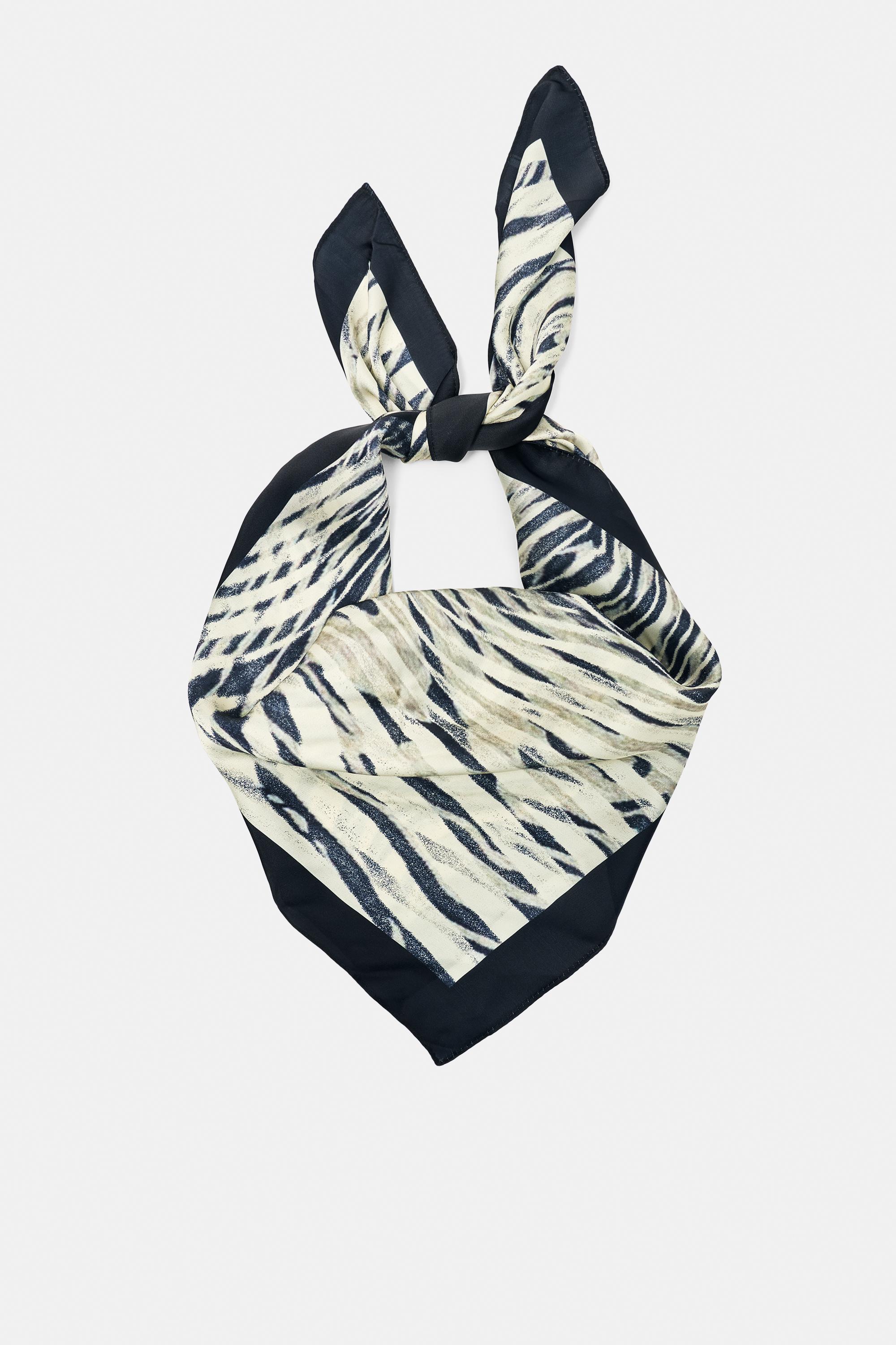 Zebra print bandana — Brown