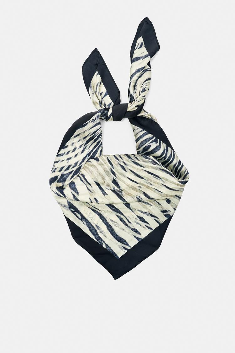 Zebra print bandana — Brown