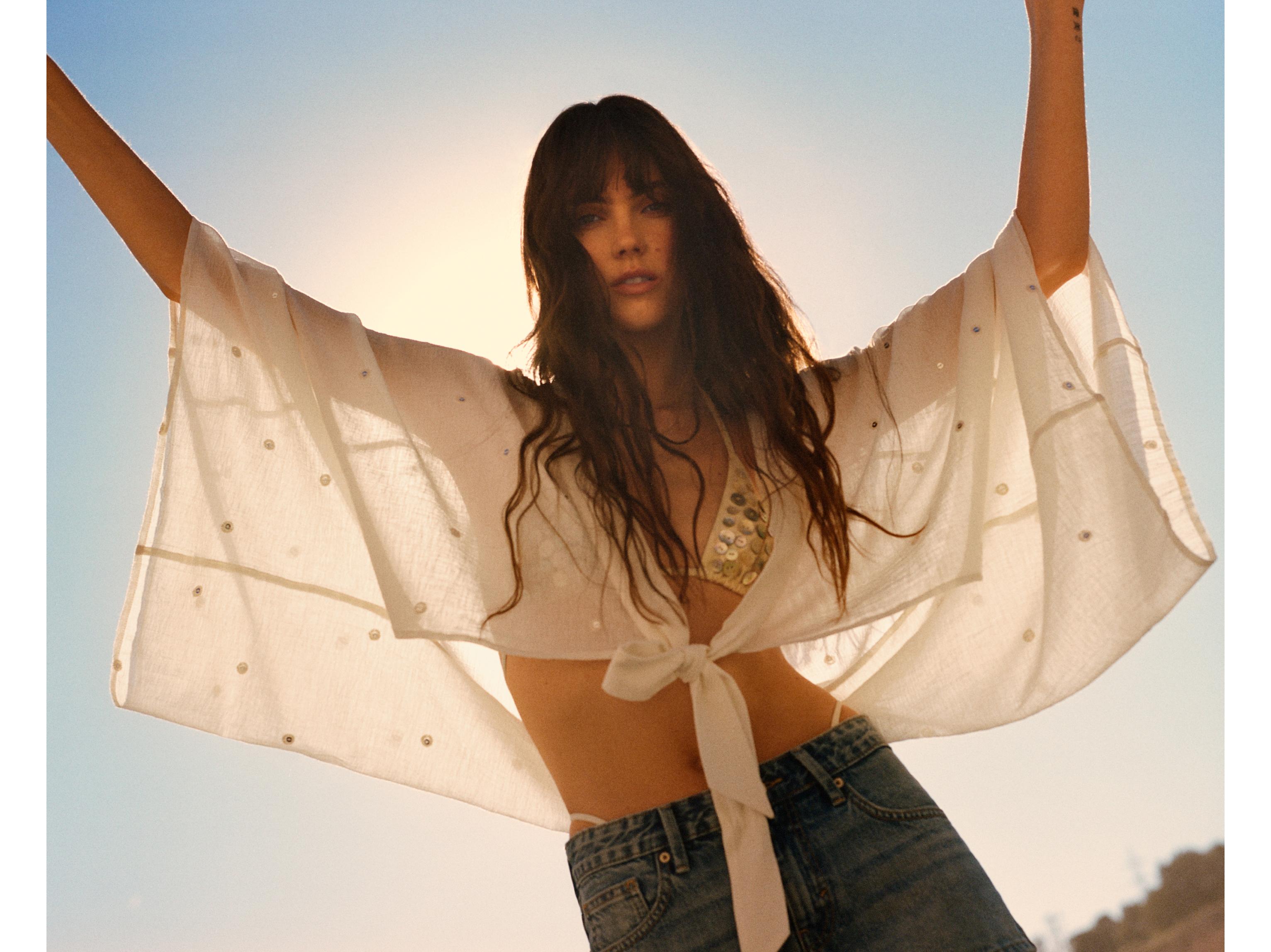 Mirror detail kimono — Beige