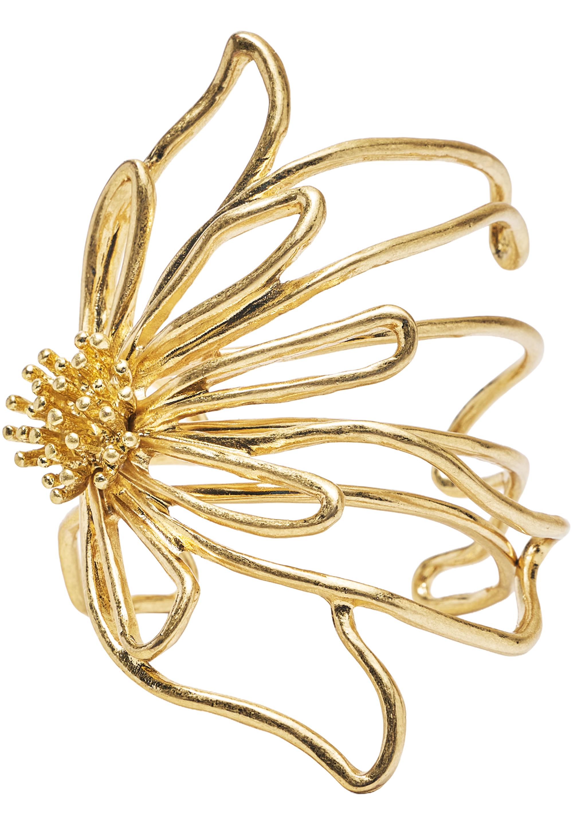 Floral rigid bracelet — Gold