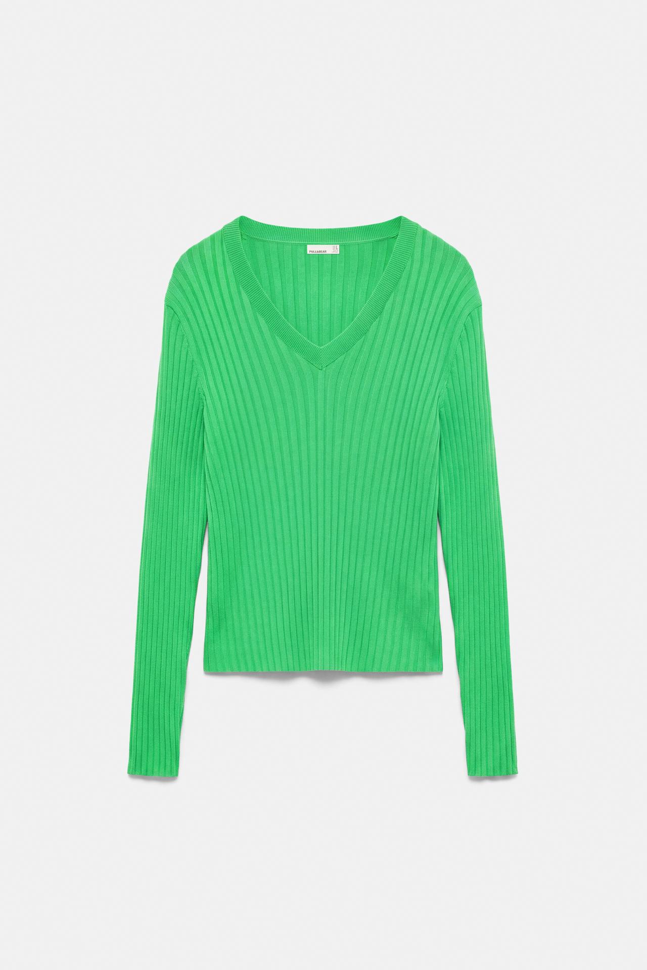 Green ribbed jumper — Green