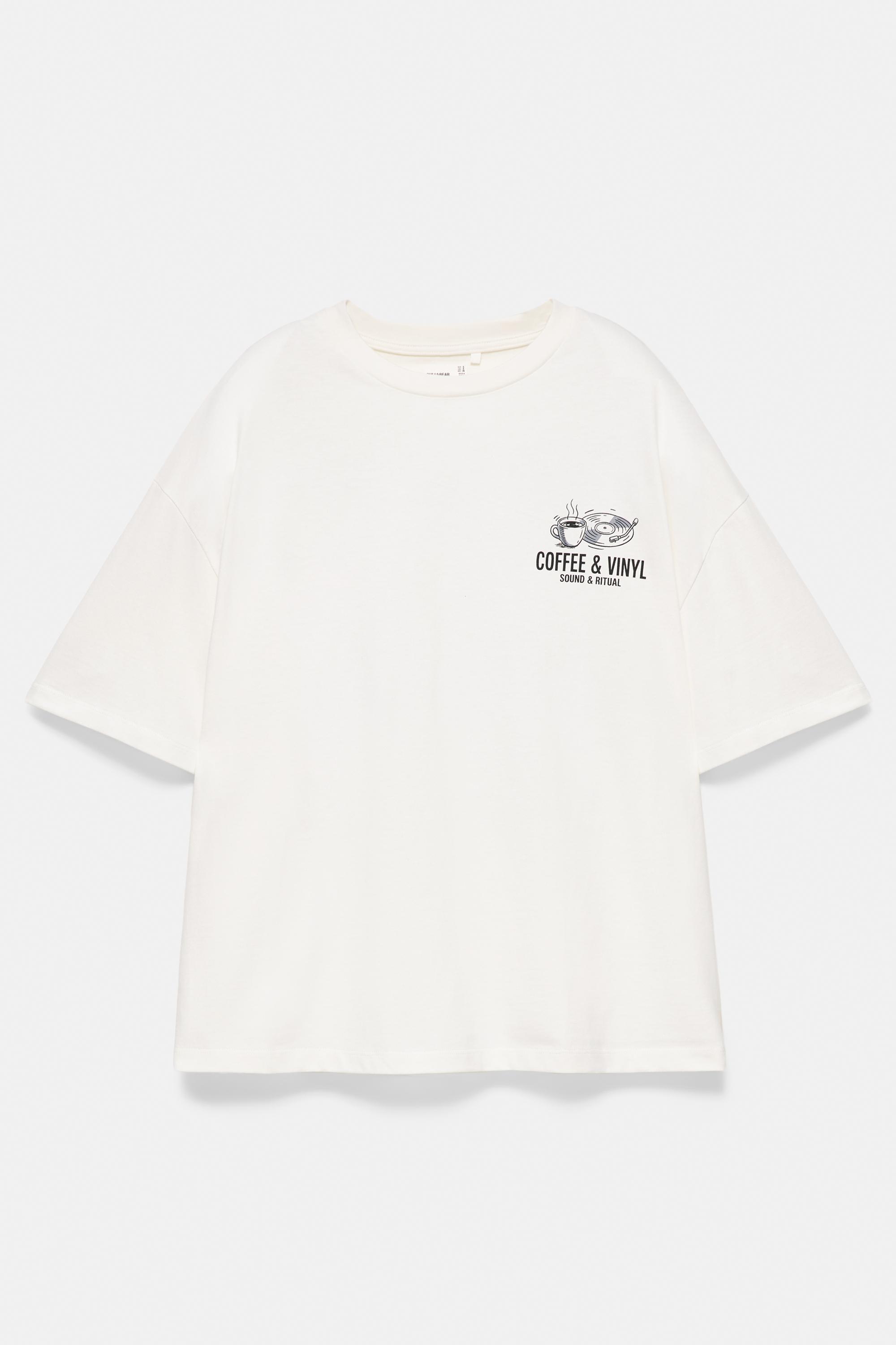 Coffee & Vinyl graphic oversize T-shirt — Ice