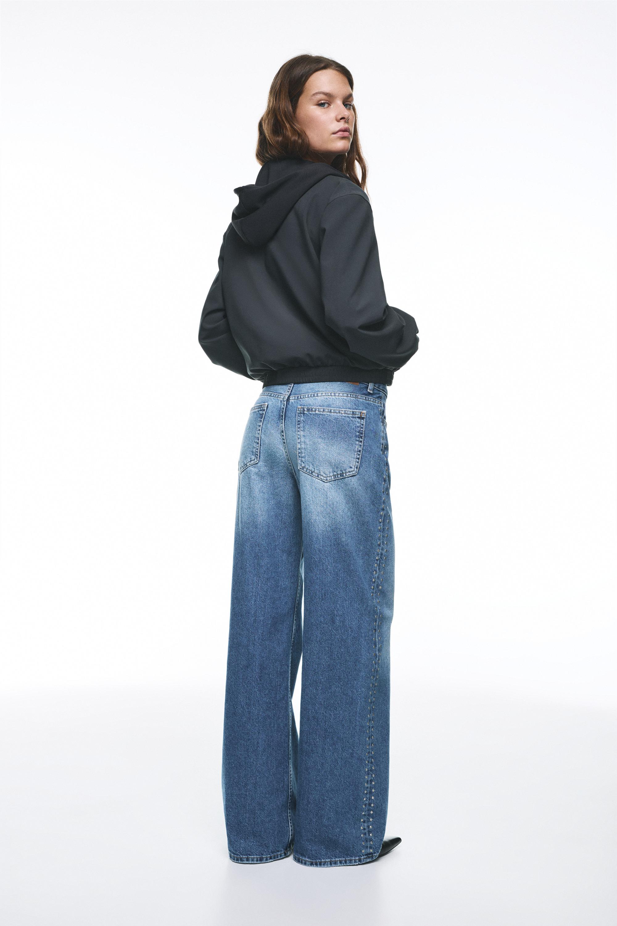 Zımbalı geniş paça jean - Görsel 55