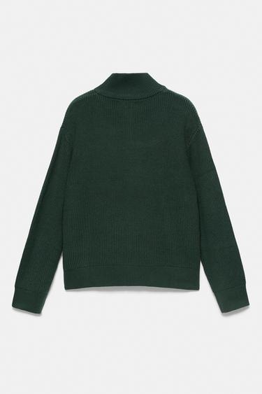 Embroidered zip cardigan — Green 7