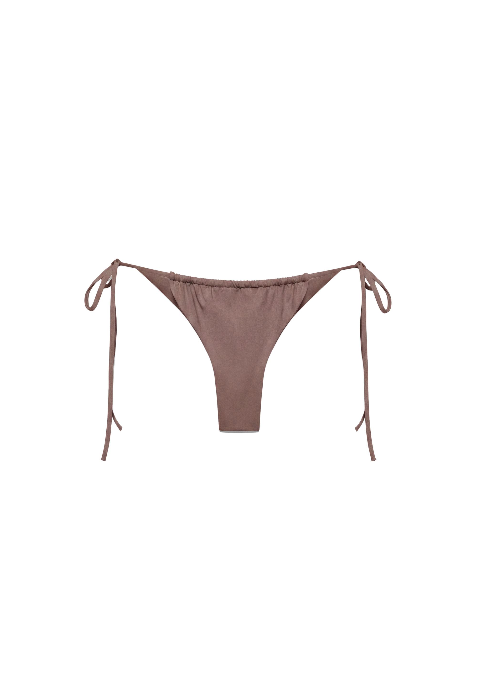 Draped bikini bottoms — Brown