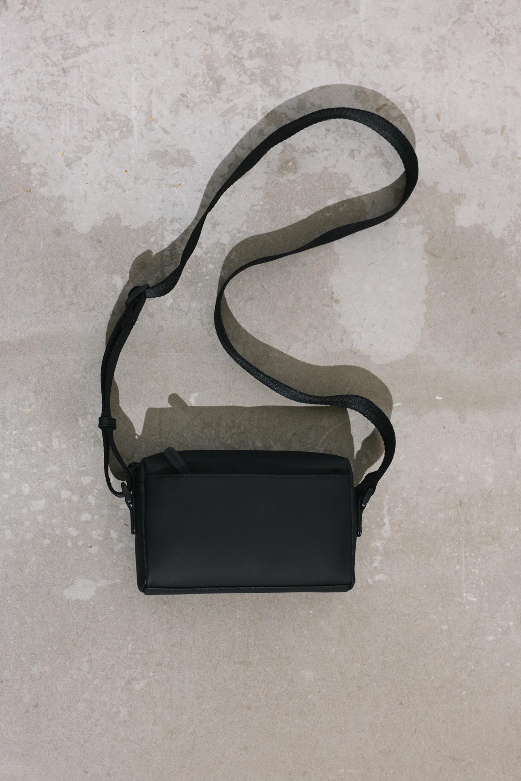 Rubberised crossbody bag — Black