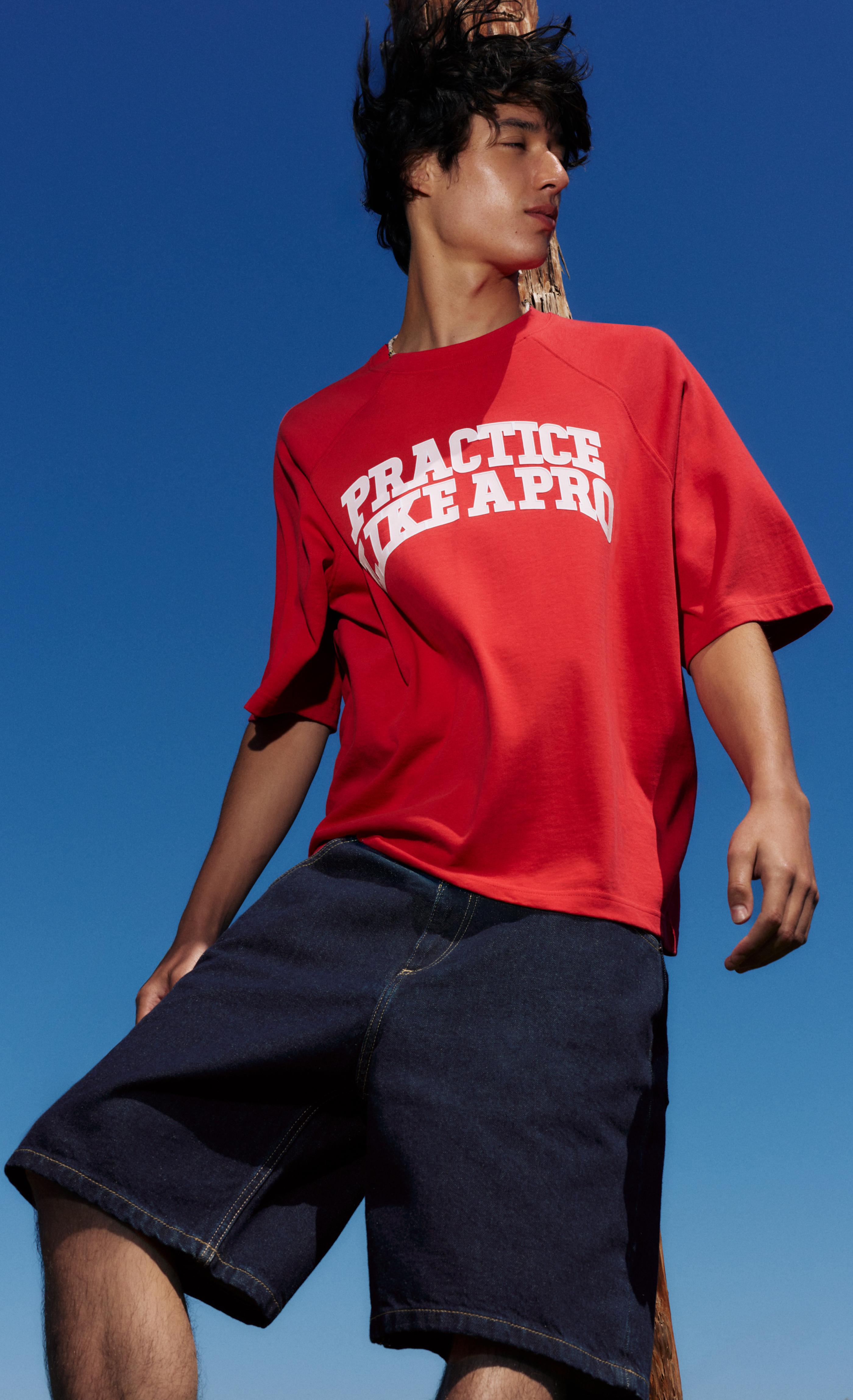 Baggy denim Bermuda shorts — Navy