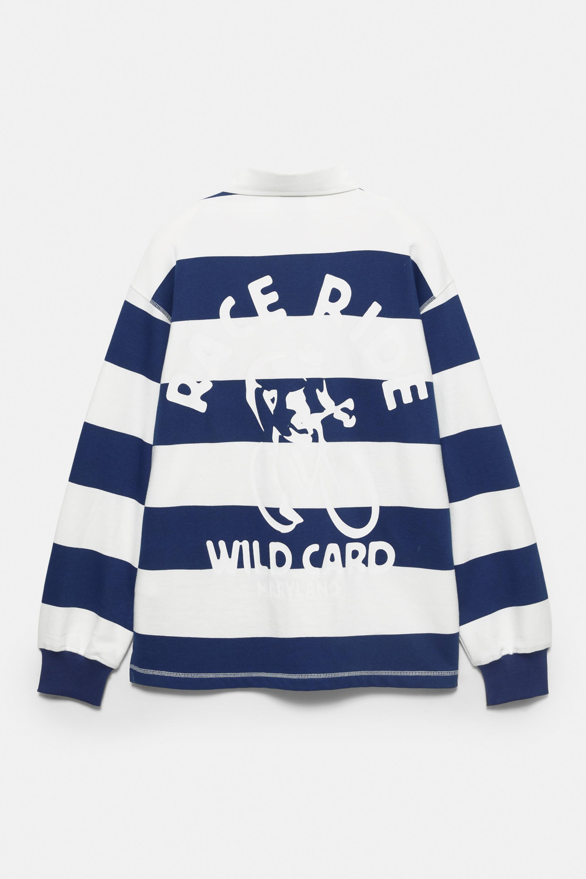 Bisikletçi nakışlı çizgili polo tişört - Görsel 3