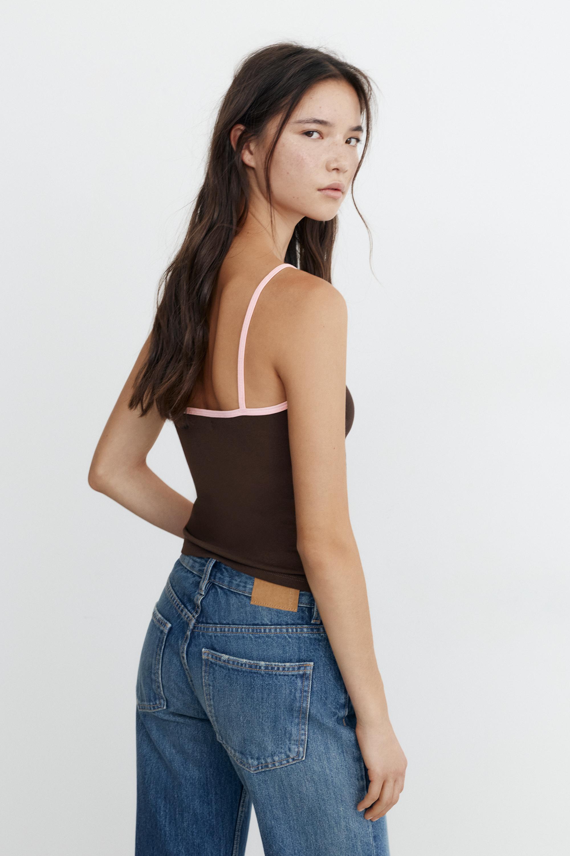 Thin strap top — Brown