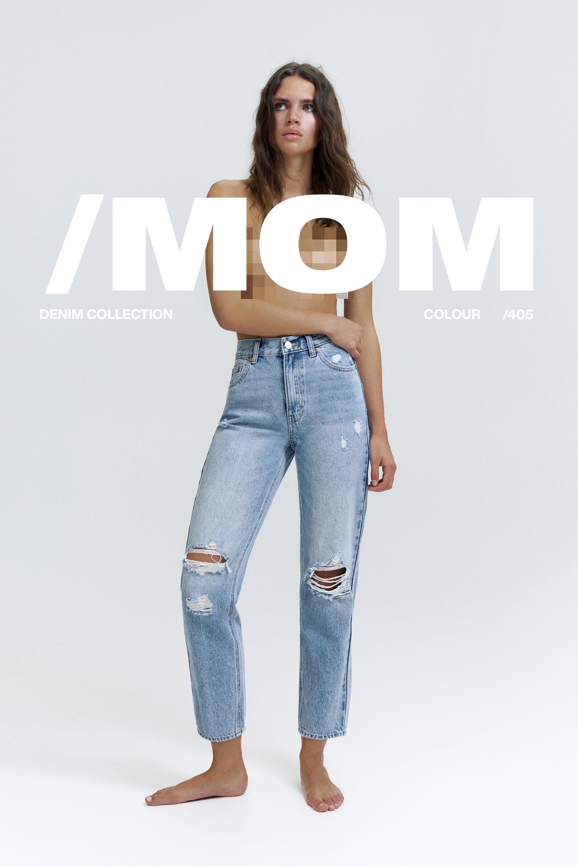 Yırtık mom fit jean - Görsel 16