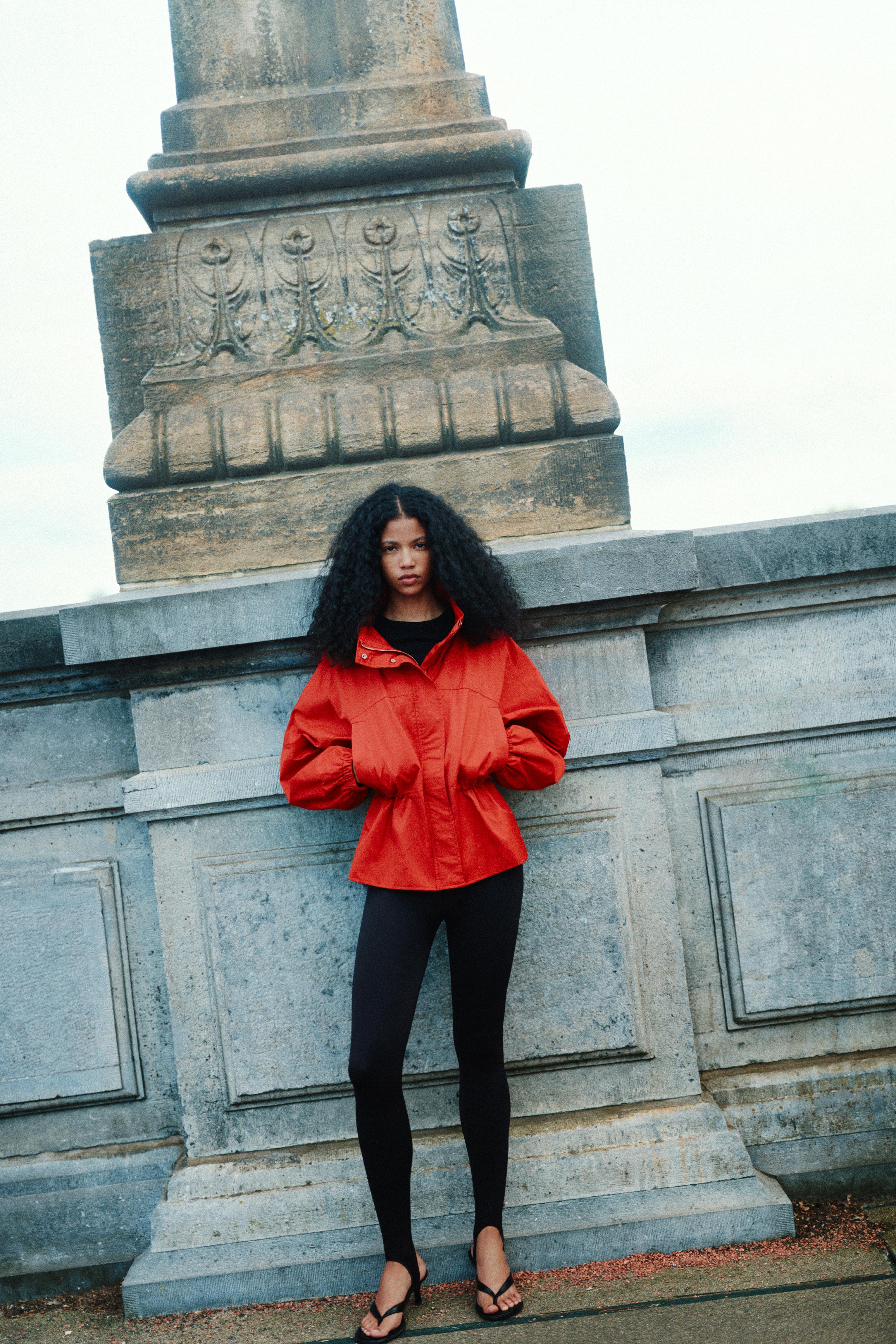 Drawstring waist jacket — Red