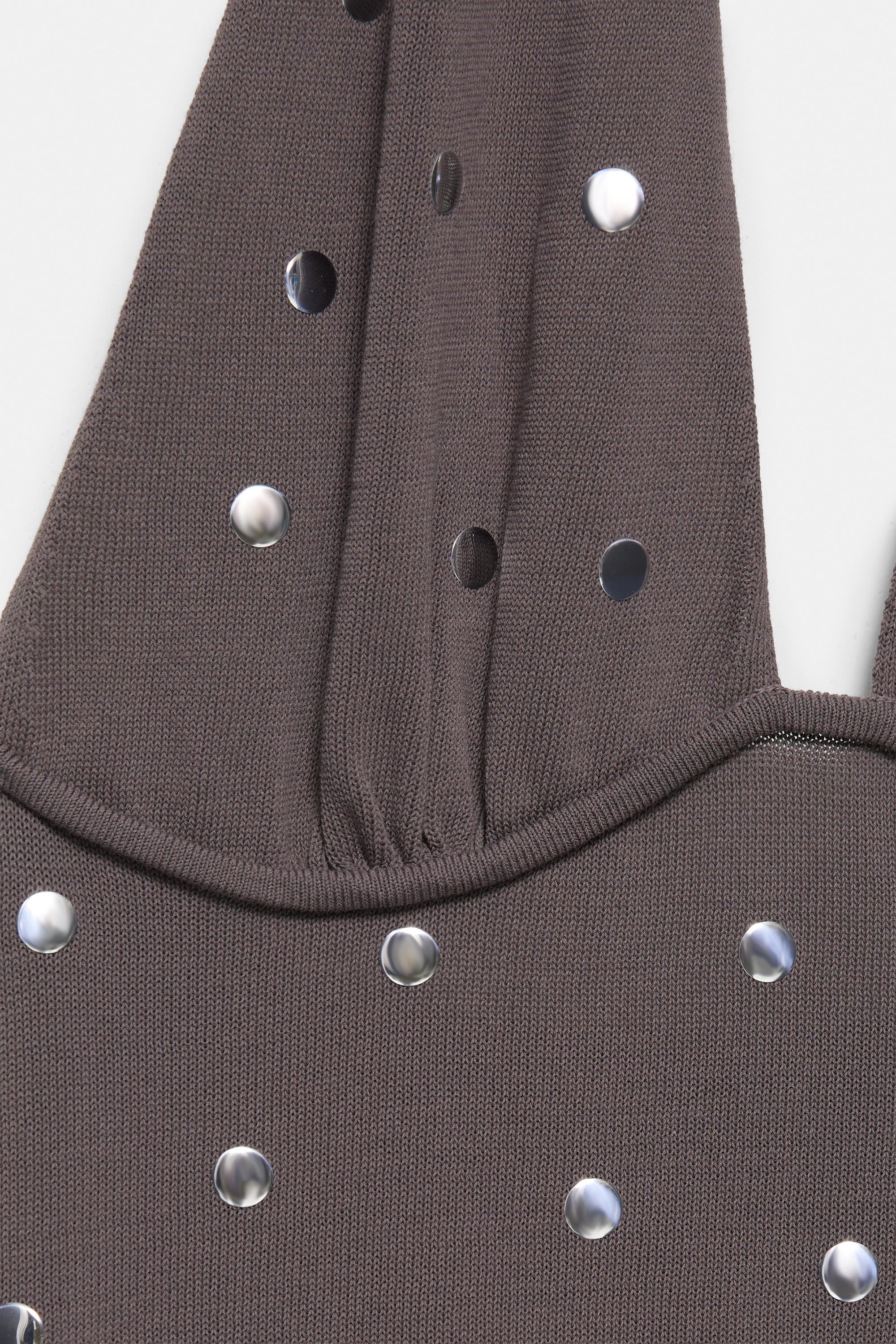 Studded halter top — Steel