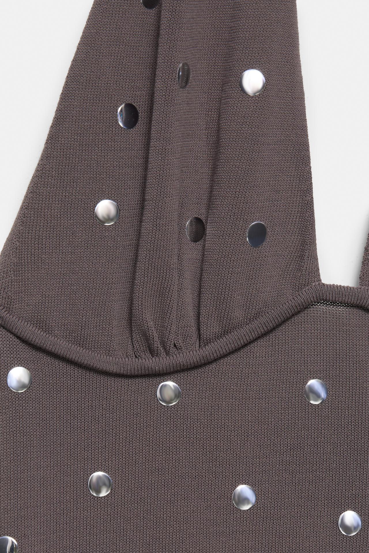 Studded halter top — Steel