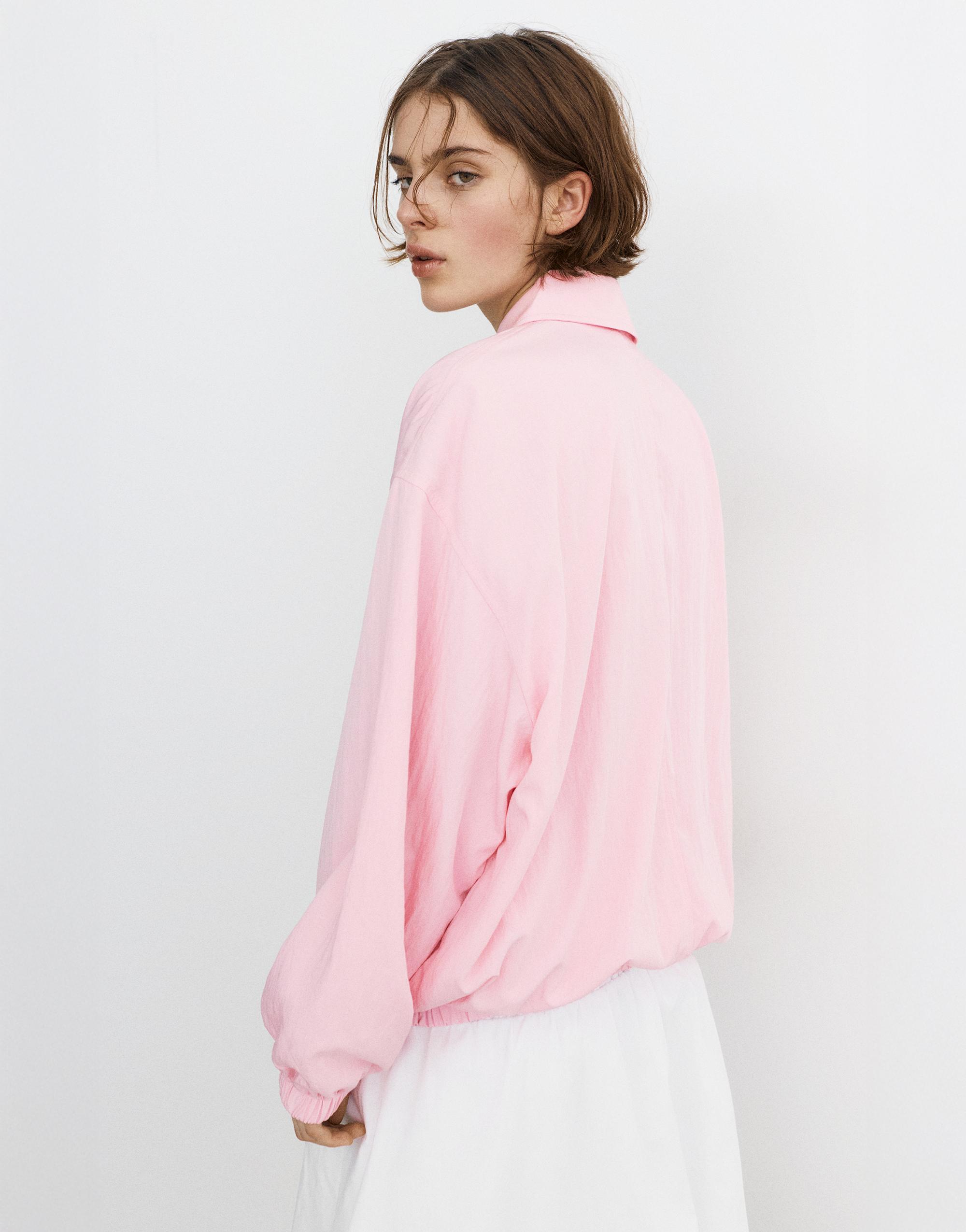 Fluid oversize jacket — Rose pink