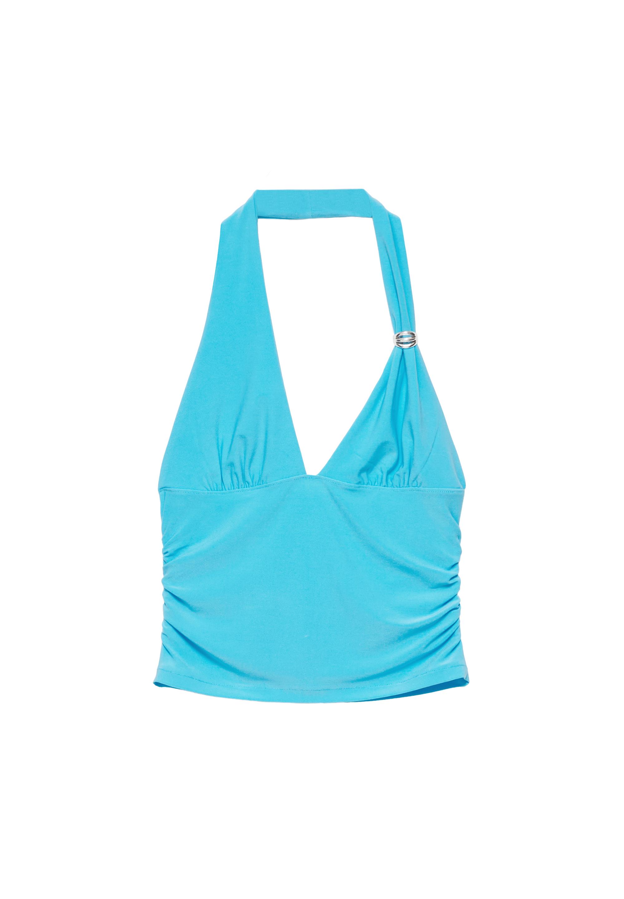 Halter top with metal detail — Turquoise
