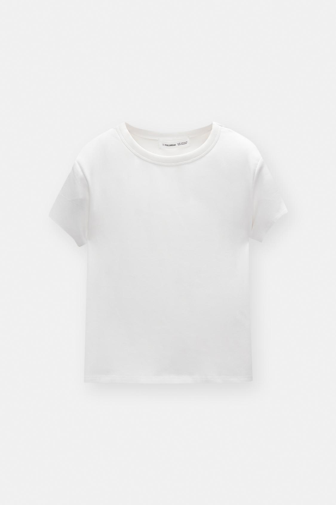 Camiseta Asimetrica Basica Zara Camiseta Básica Ajustada PULL&BEAR