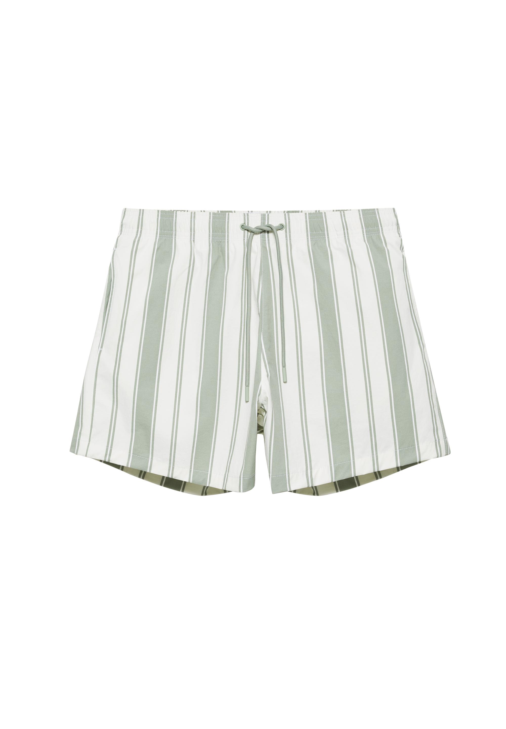 Striped board shorts — Green