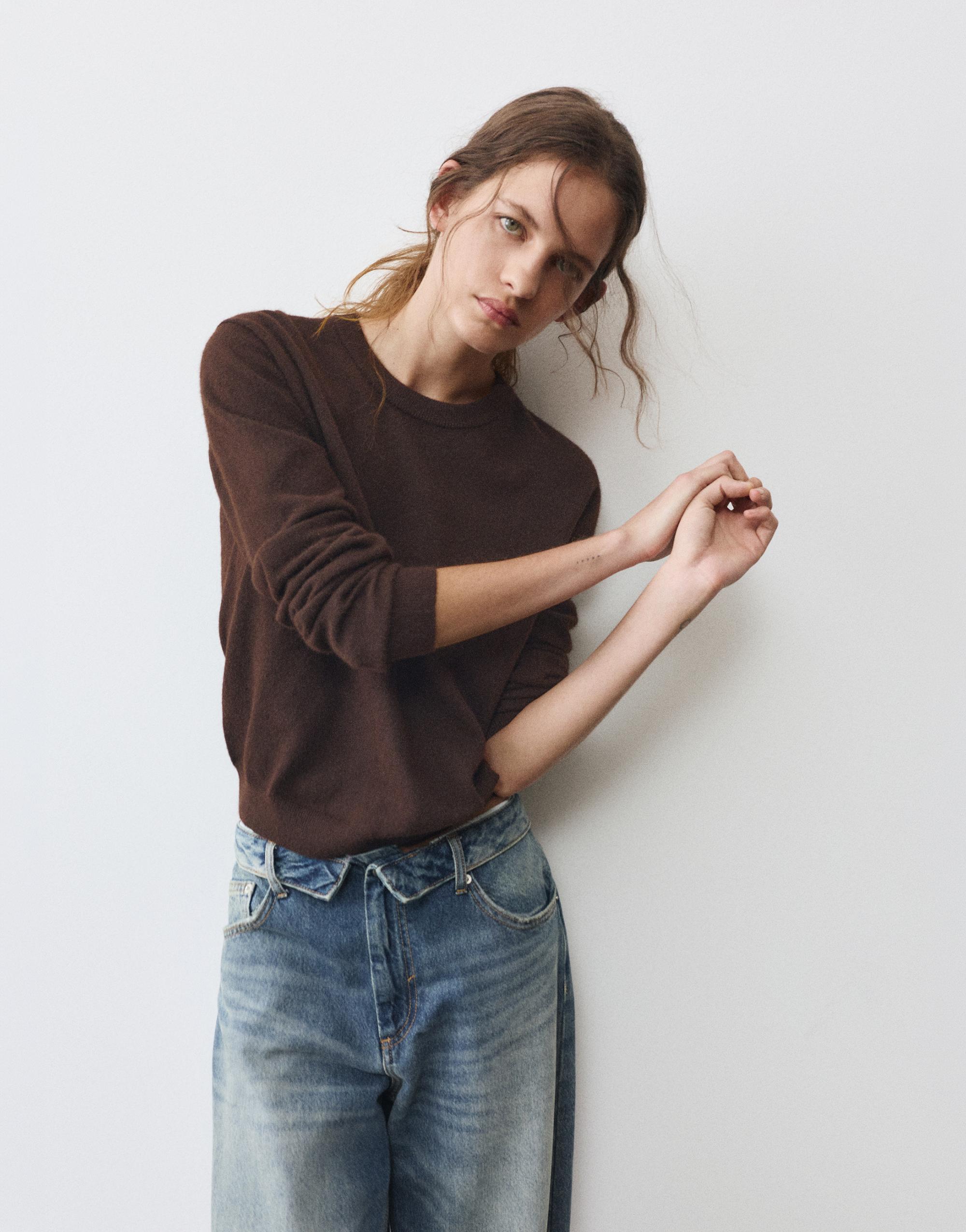 Soft knit jumper — Brown