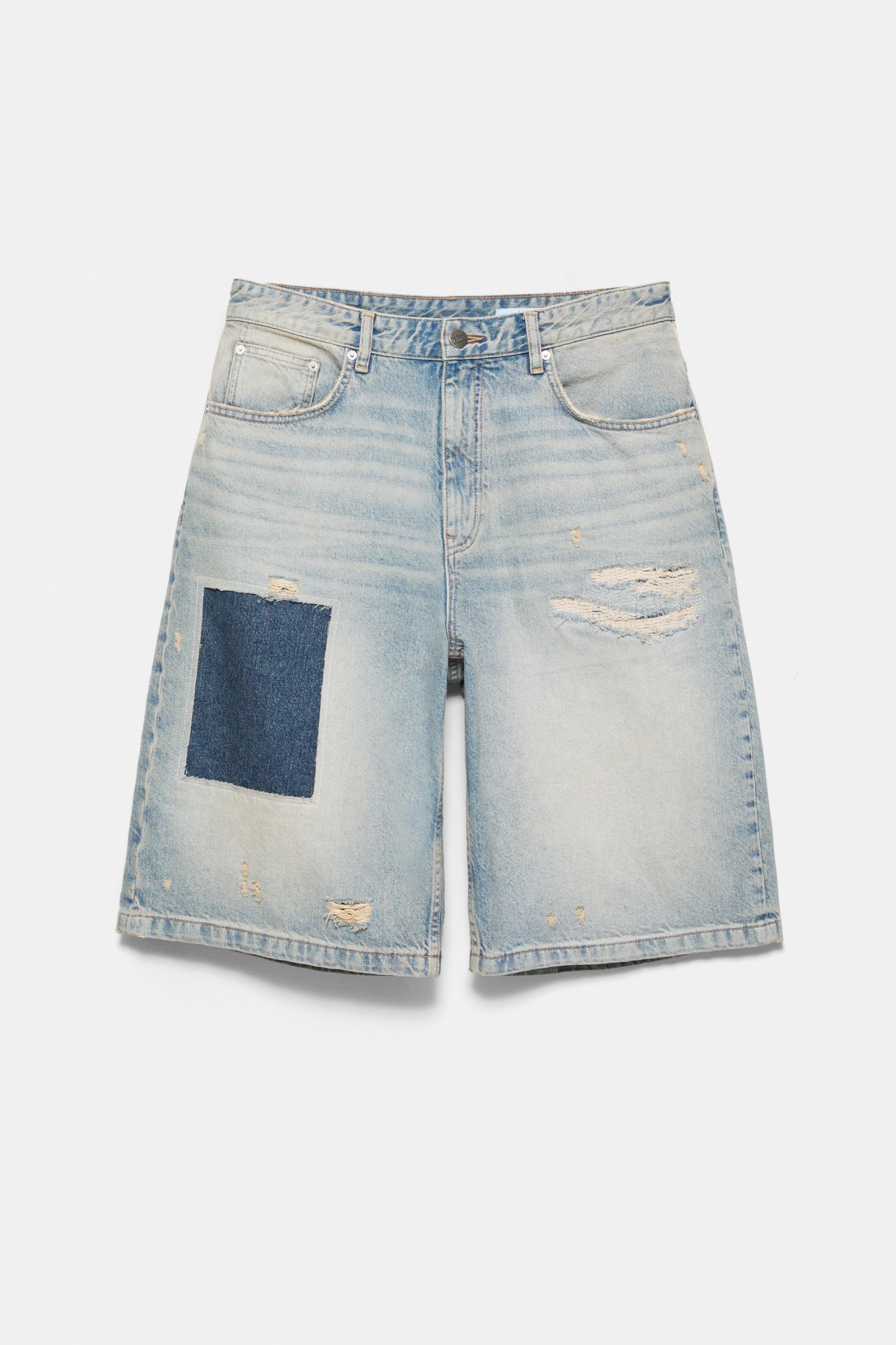 Pleasures x STWD skater denim Bermuda shorts — Medium blue