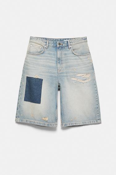 Pleasures x STWD skater denim Bermuda shorts — Medium blue 7