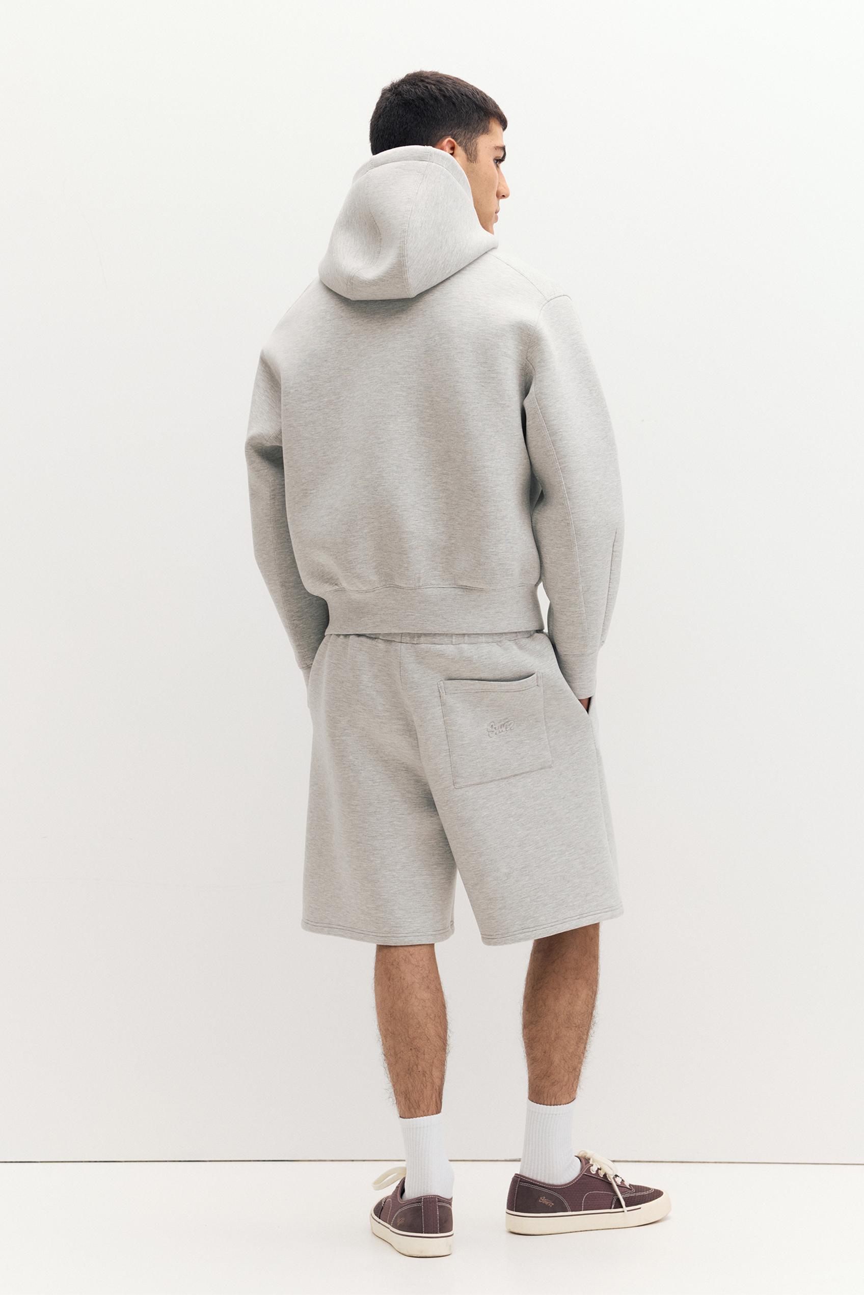 Neoprene-effect hoodie — Grey