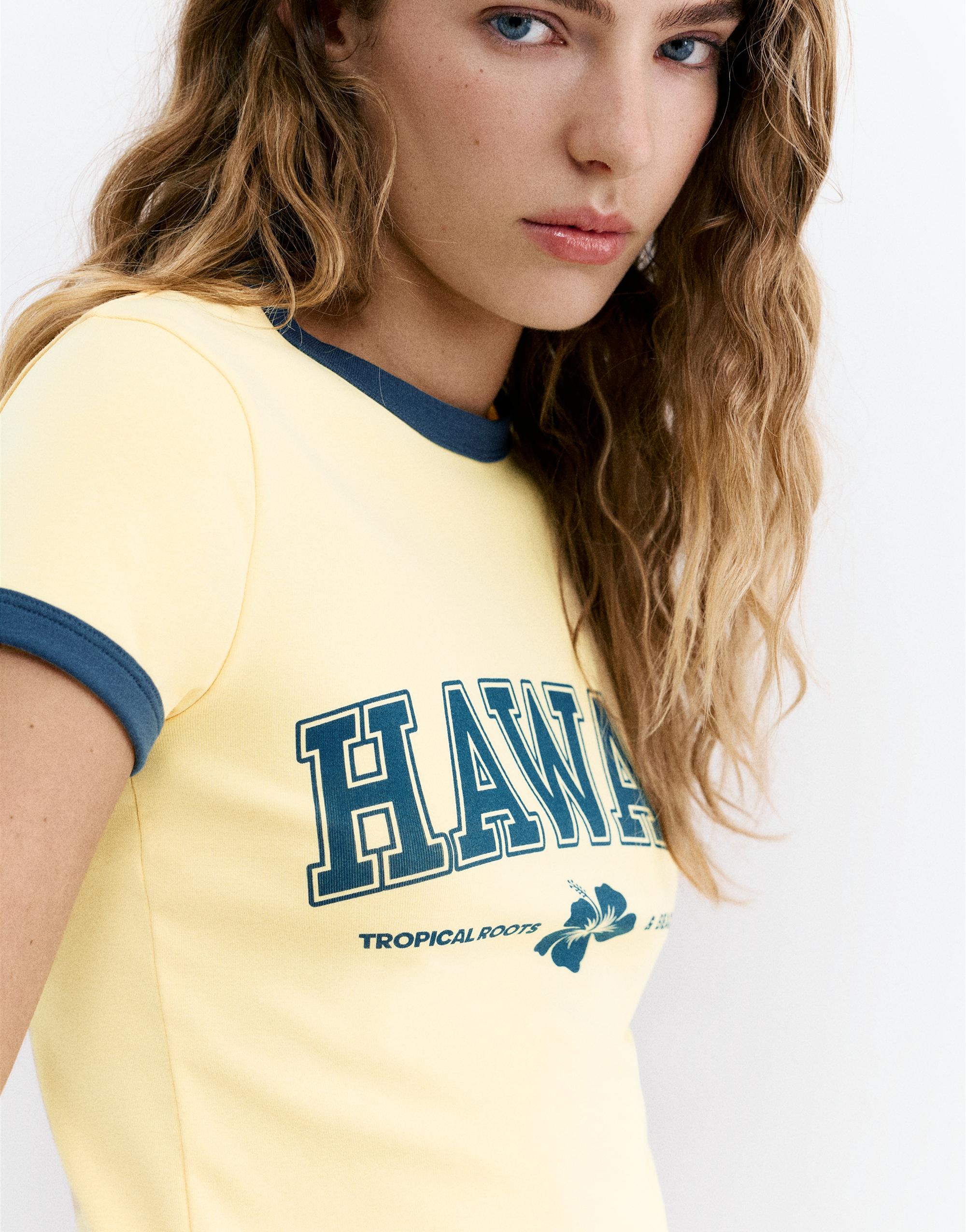 Ribbed graphic T-shirt — Yellow