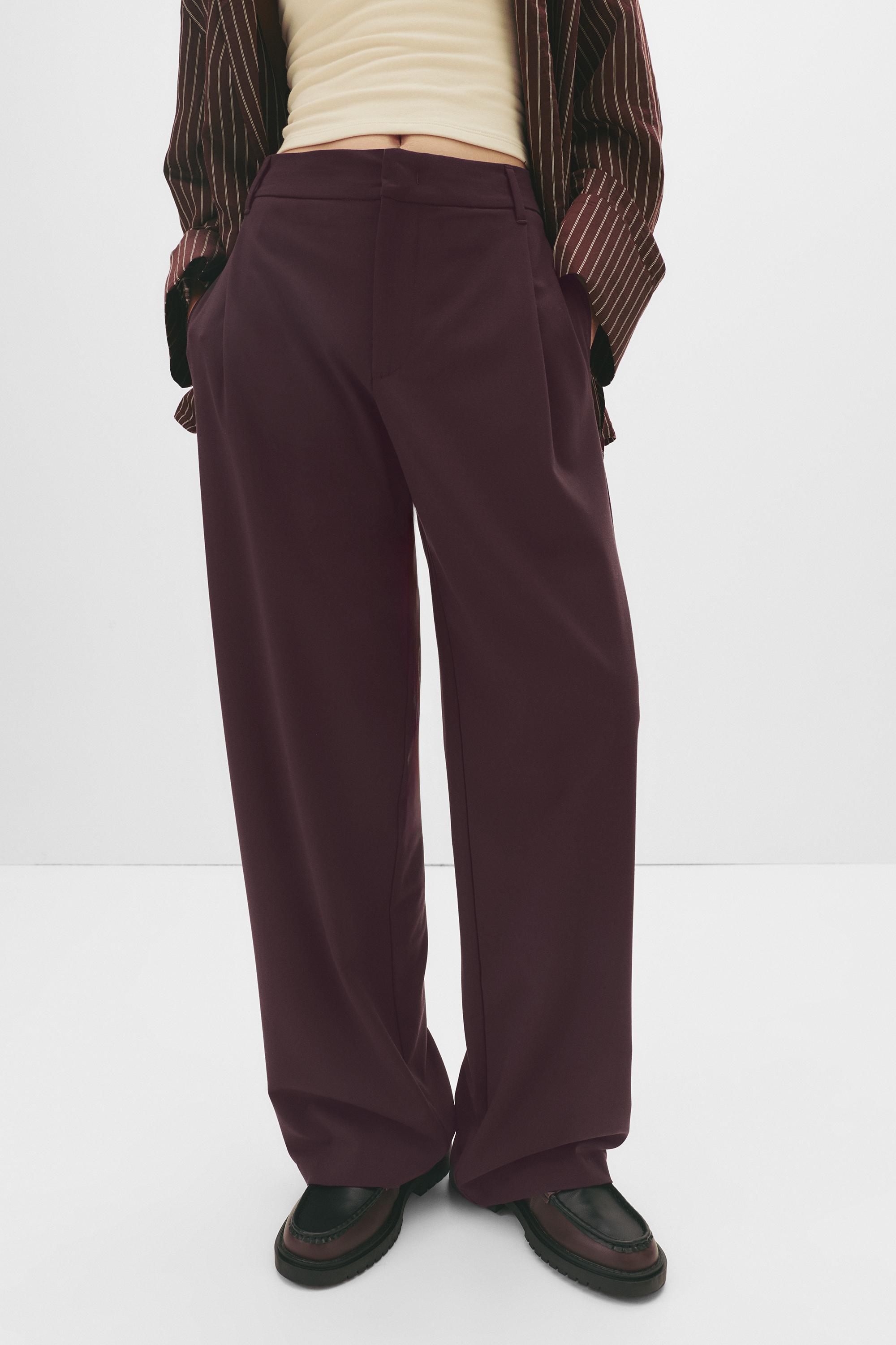 Darted smart trousers — Burgundy