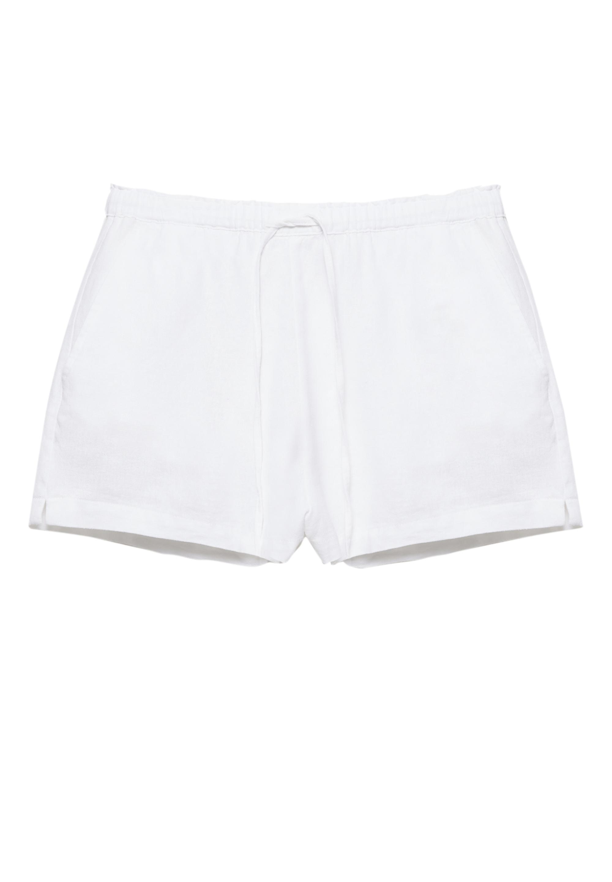 Linen blend shorts — White