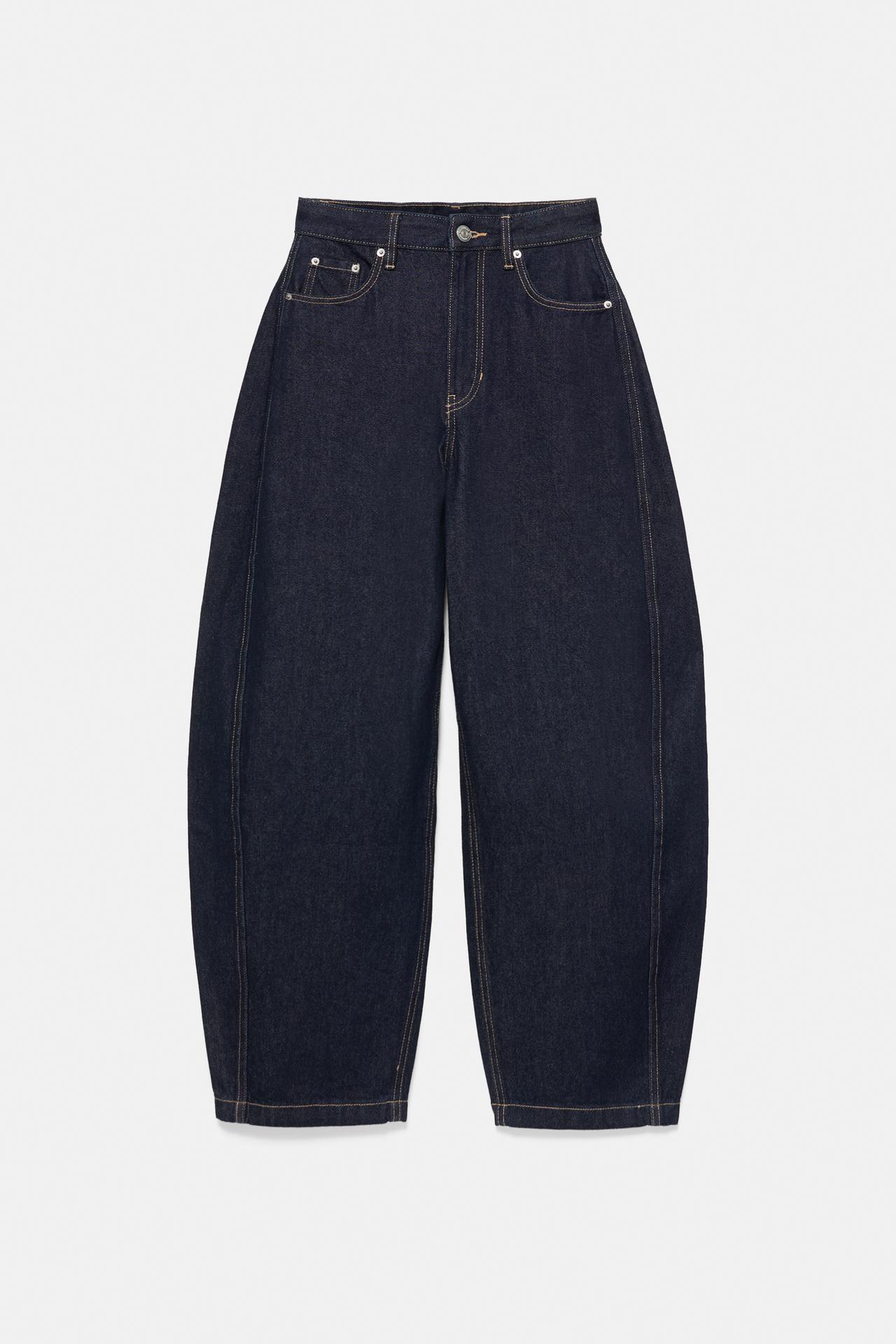 Balloon jeans with belt loop — Navy