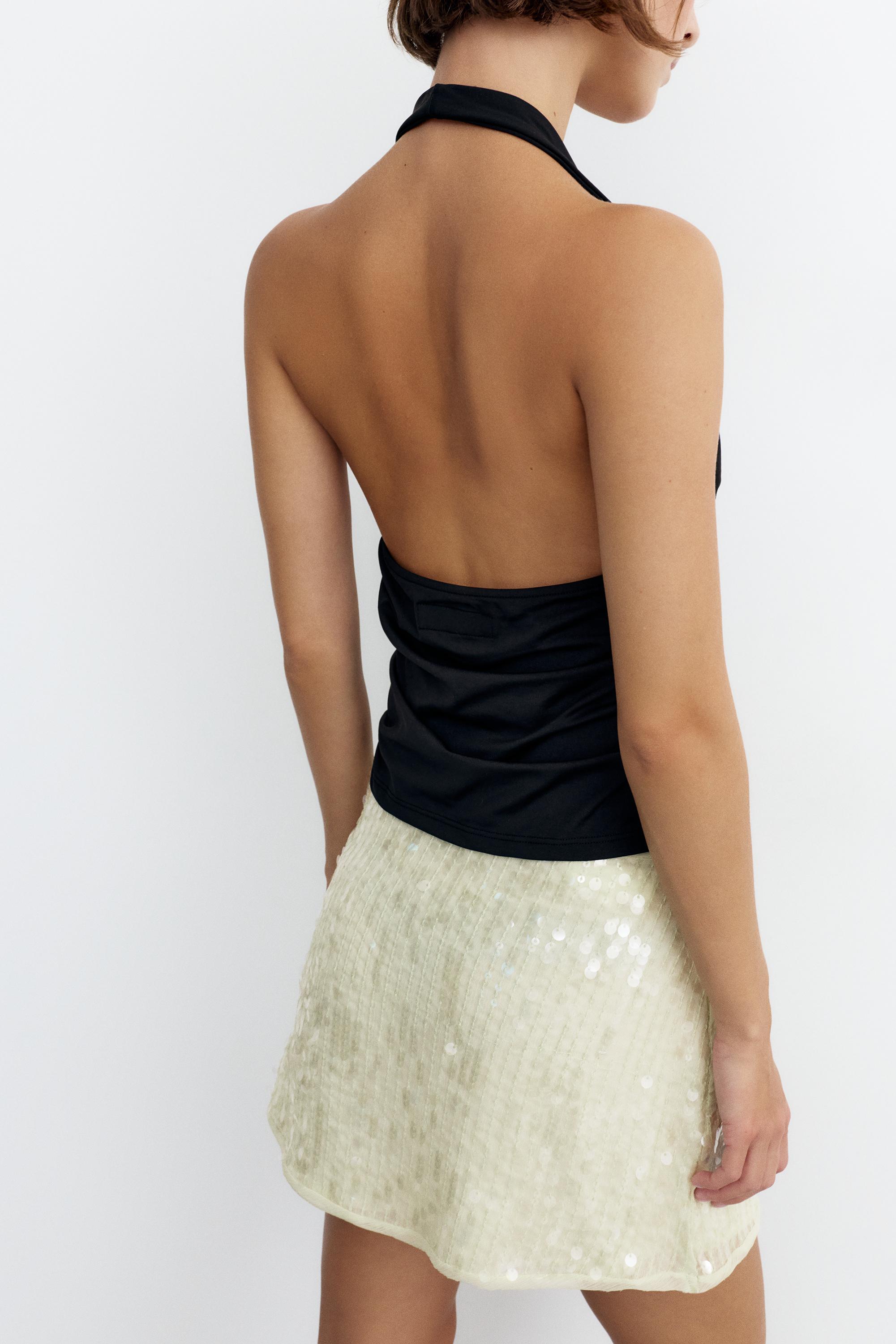 Sequin mini skirt — Aquamarine