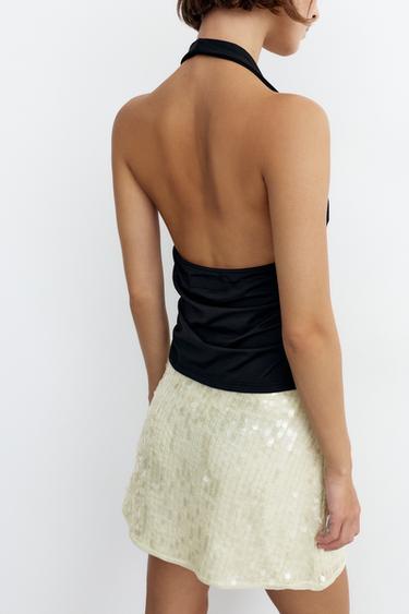 Sequin mini skirt — Aquamarine 3
