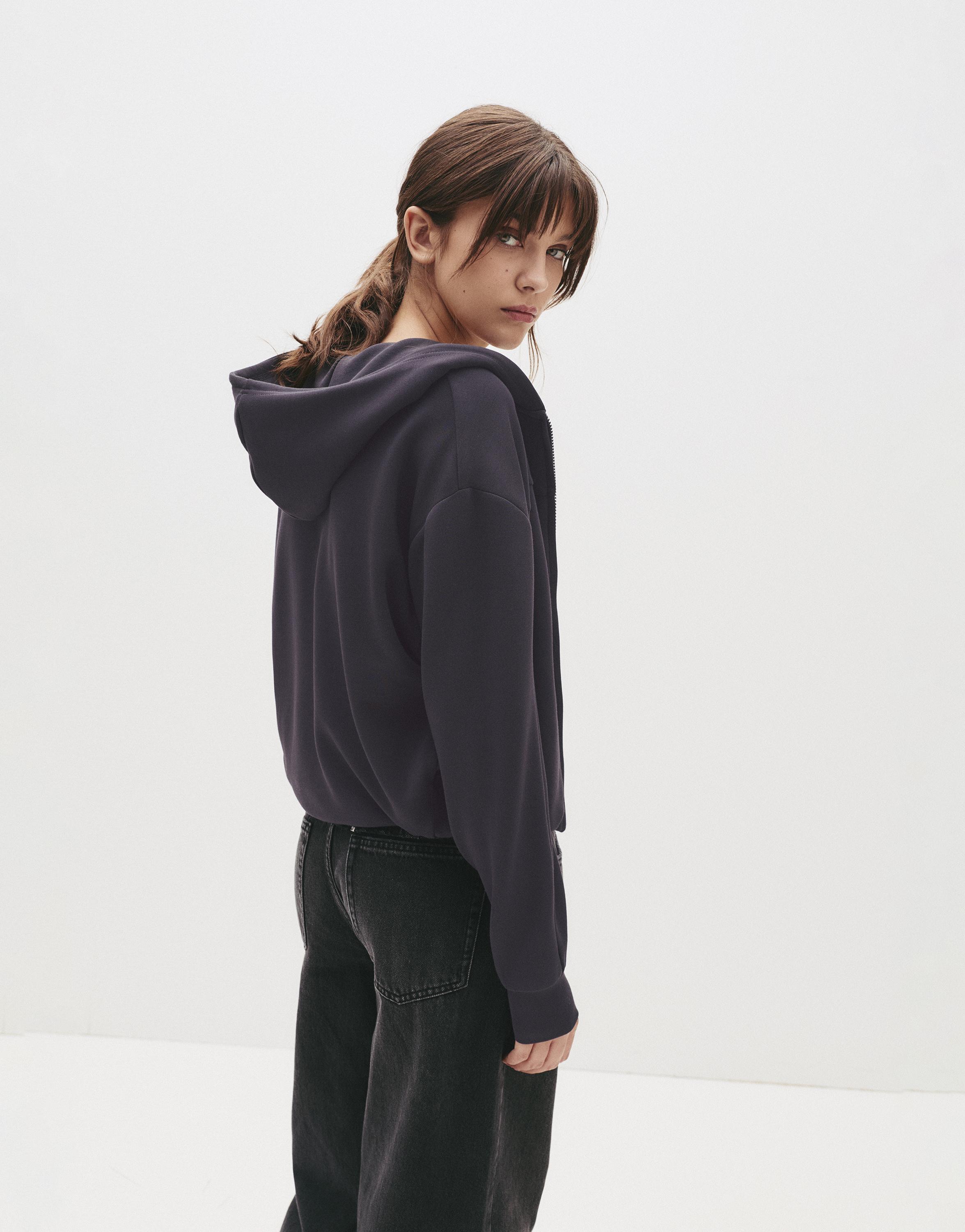 Soft touch hooded sweatshirt — Black