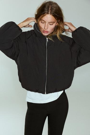 High neck puffer jacket — Black 1