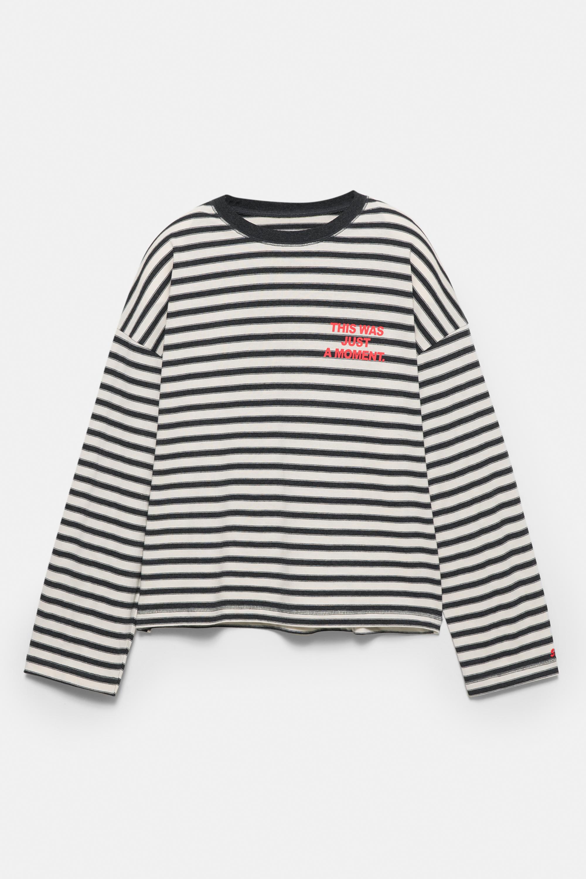 Striped T-shirt with text — Ice
