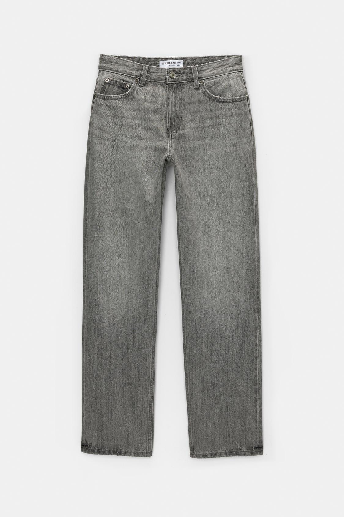 Straight Leg Pull And Bear Boyfriend Pull&Bear Grey Straight Leg